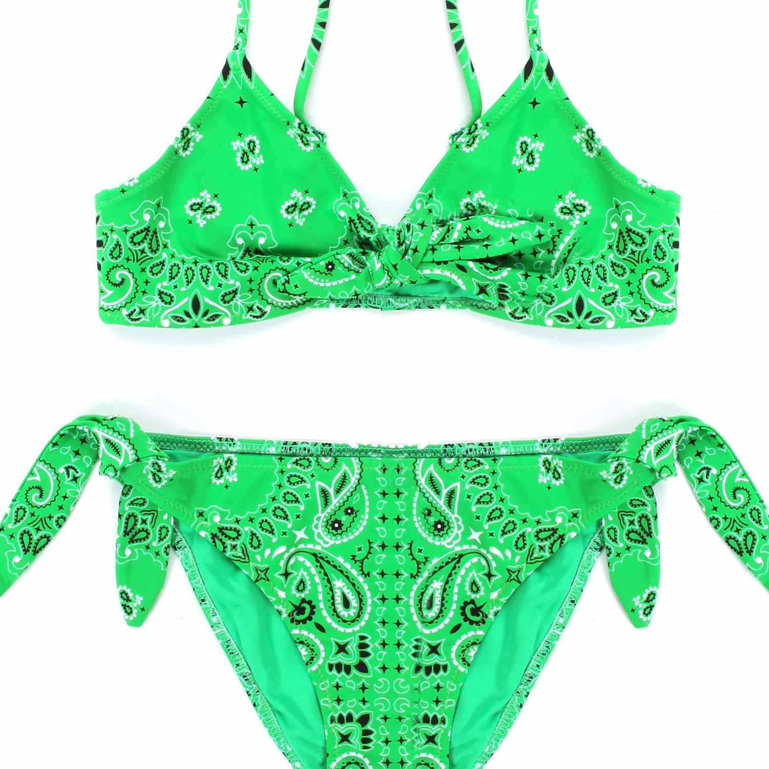 COSTUME BIKINI VERDE BANDANA BAMBINA E TEEN - annameglio.com abbigliamento moda