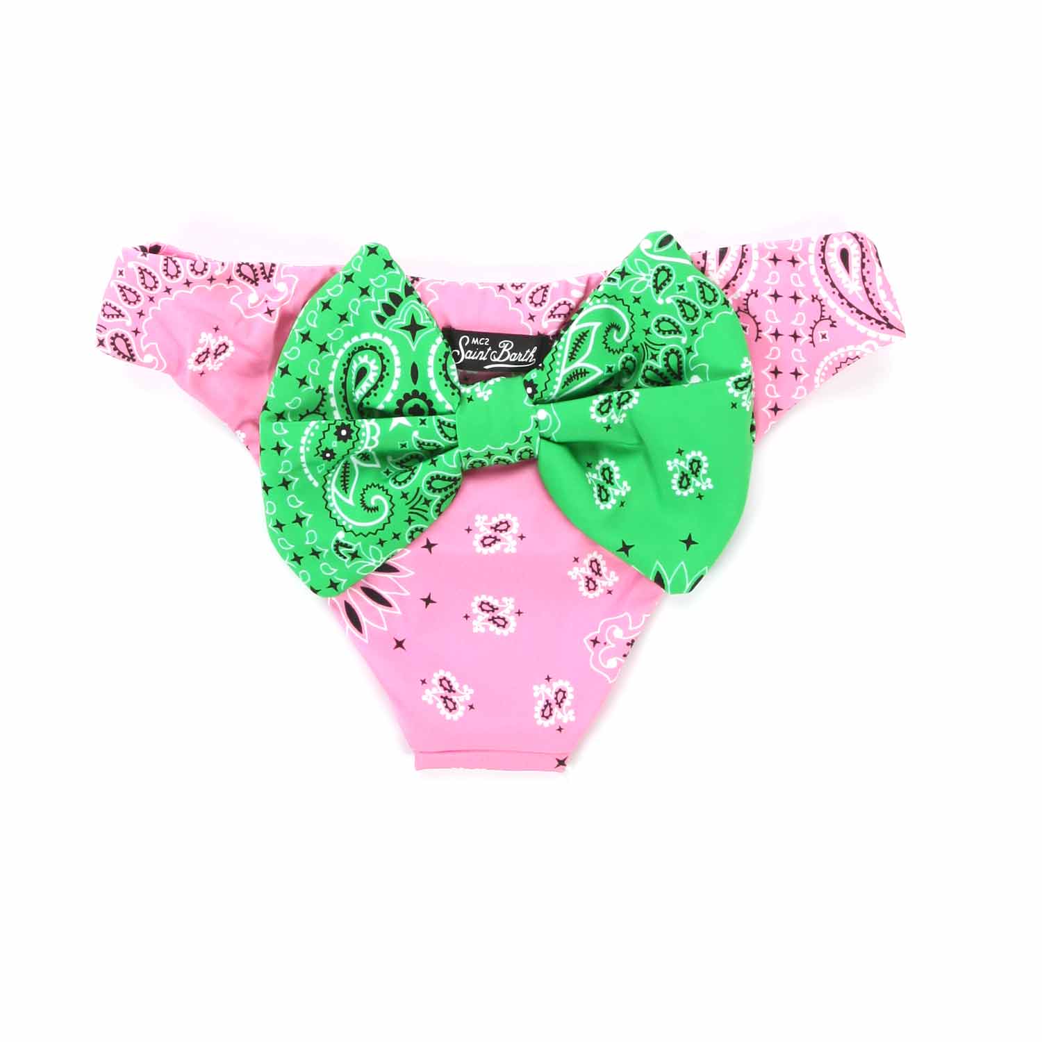 SLIP MARE BANDANA ROSA E VERDE BAMBINA - annameglio.com abbigliamento moda