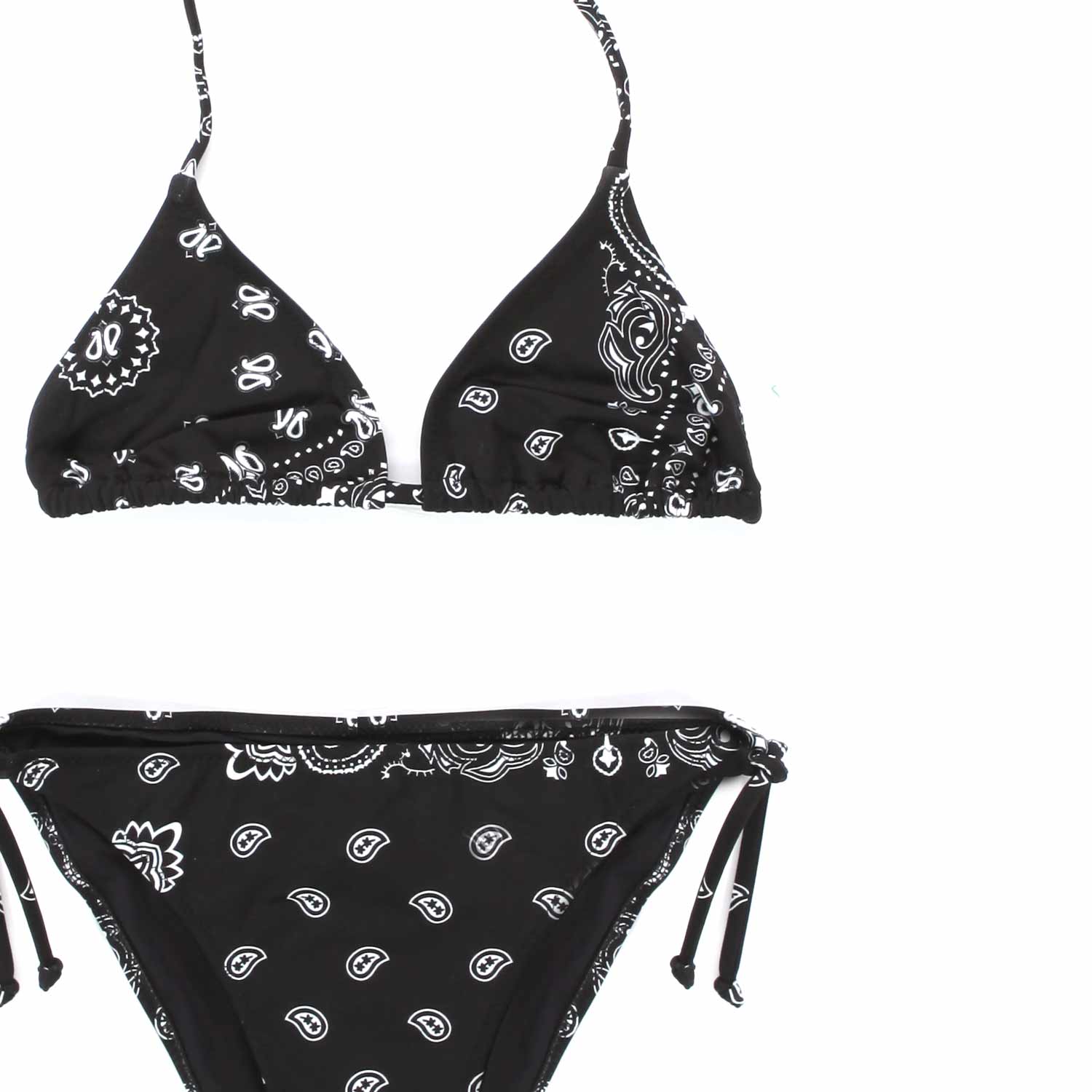 BIKINI NERO CON STAMPA BANDANA BAMBINA E TEEN - annameglio.com abbigliamento moda