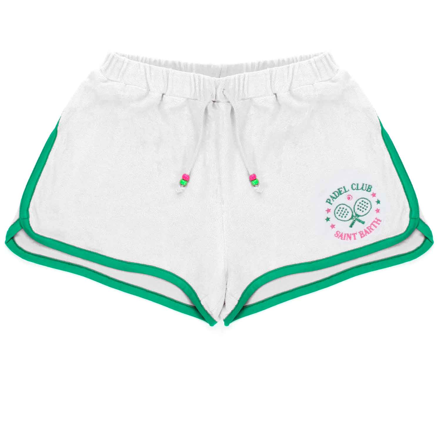 SHORTS DI SPUGNA BIANCO E VERDE BAMBINA E TEEN - annameglio.com abbigliamento moda