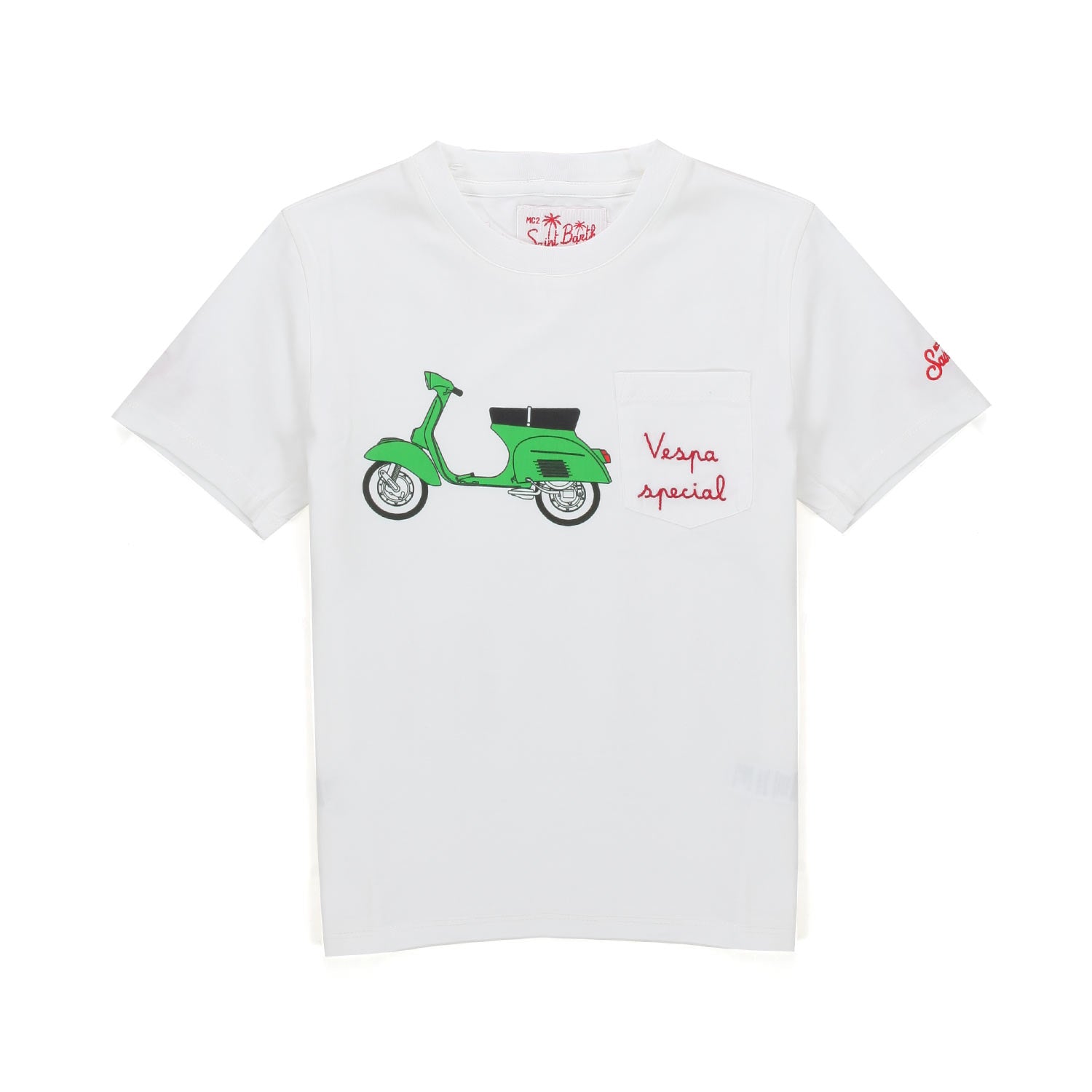 T-SHIRT BIANCA CON VESPA VERDE BAMBINO E TEEN - annameglio.com abbigliamento moda