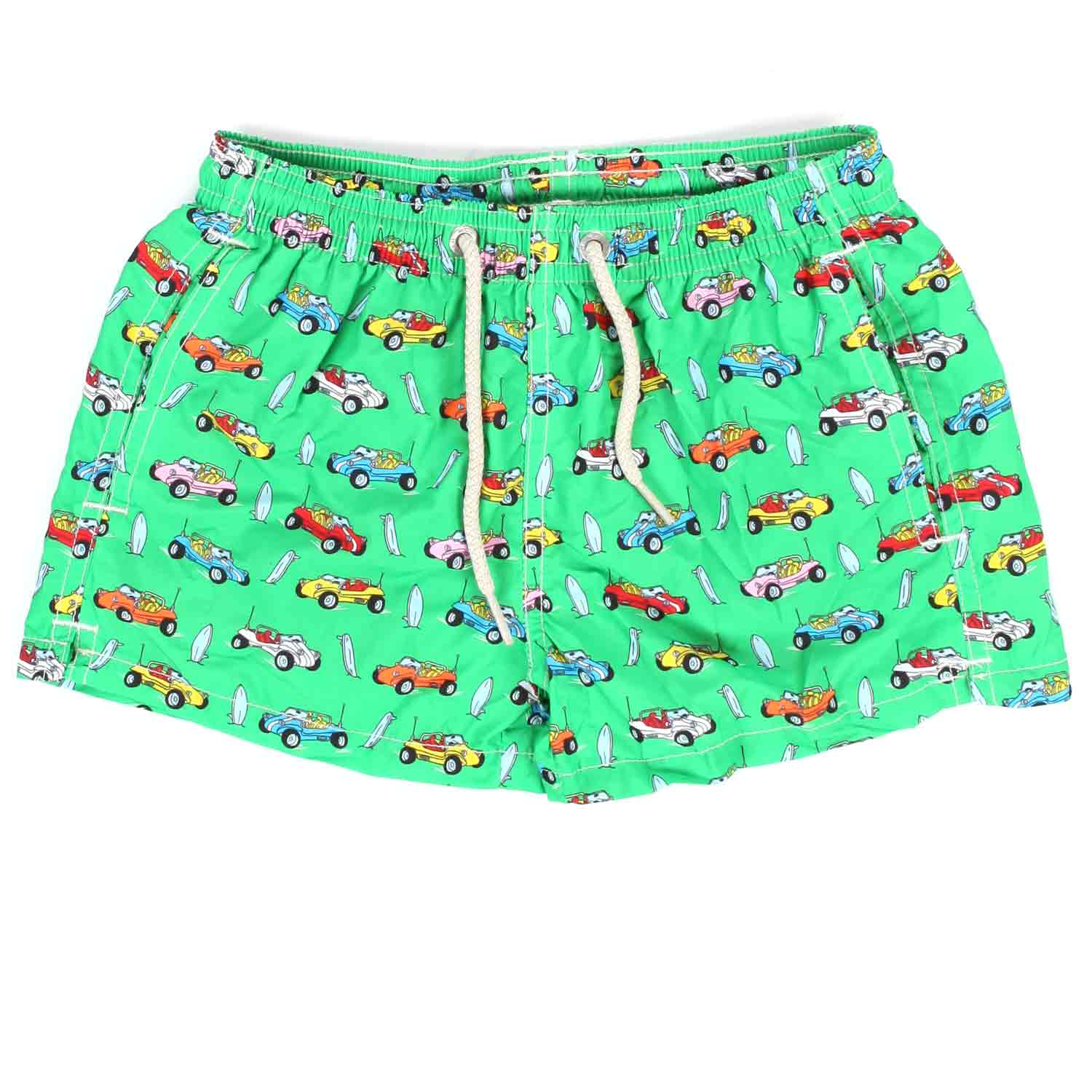 COSTUME BOXER VERDE CON AUTOMOBILI MULTICOLOR - annameglio.com abbigliamento moda