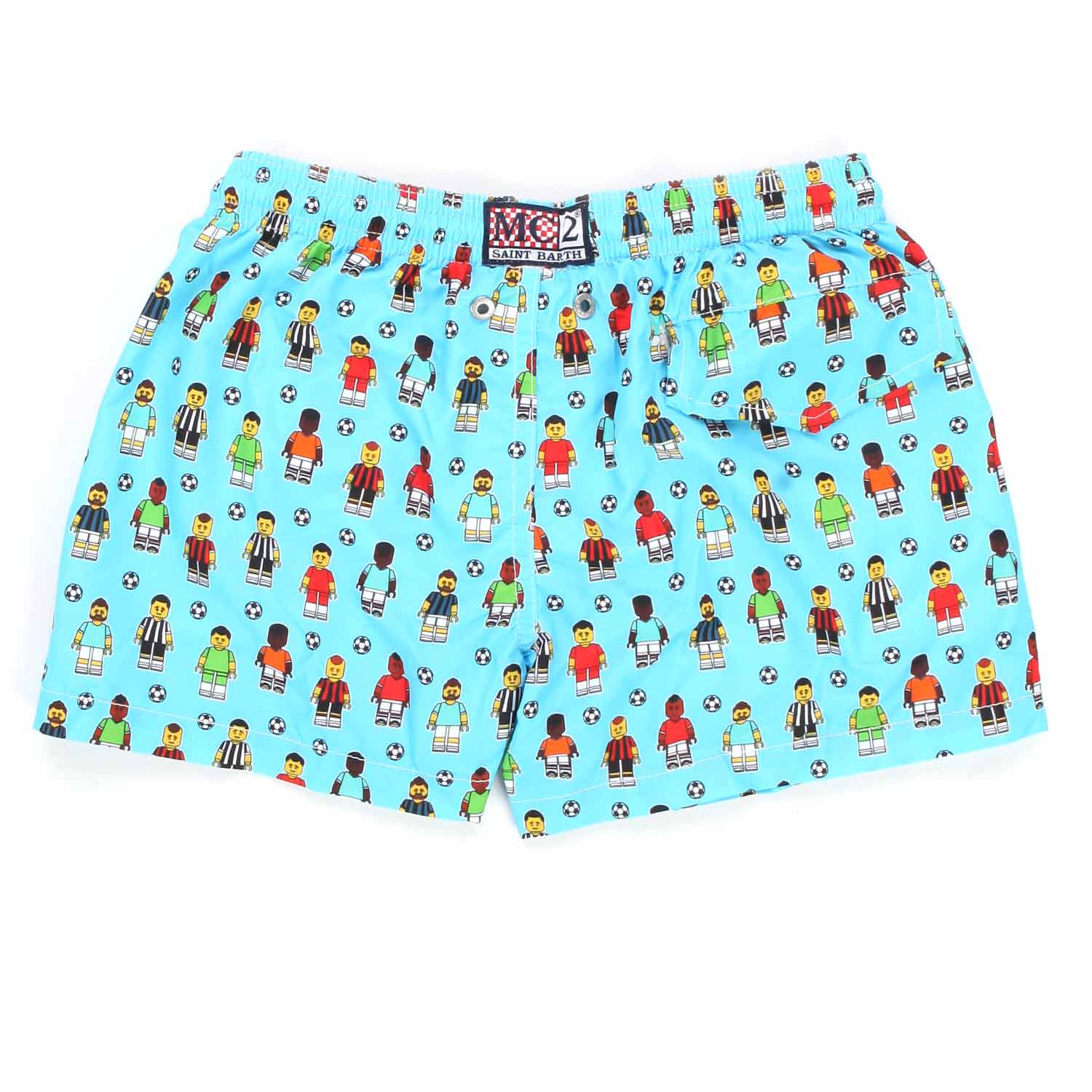 COSTUME BOXER CELESTE CON MINI CALCIATORI - annameglio.com abbigliamento moda