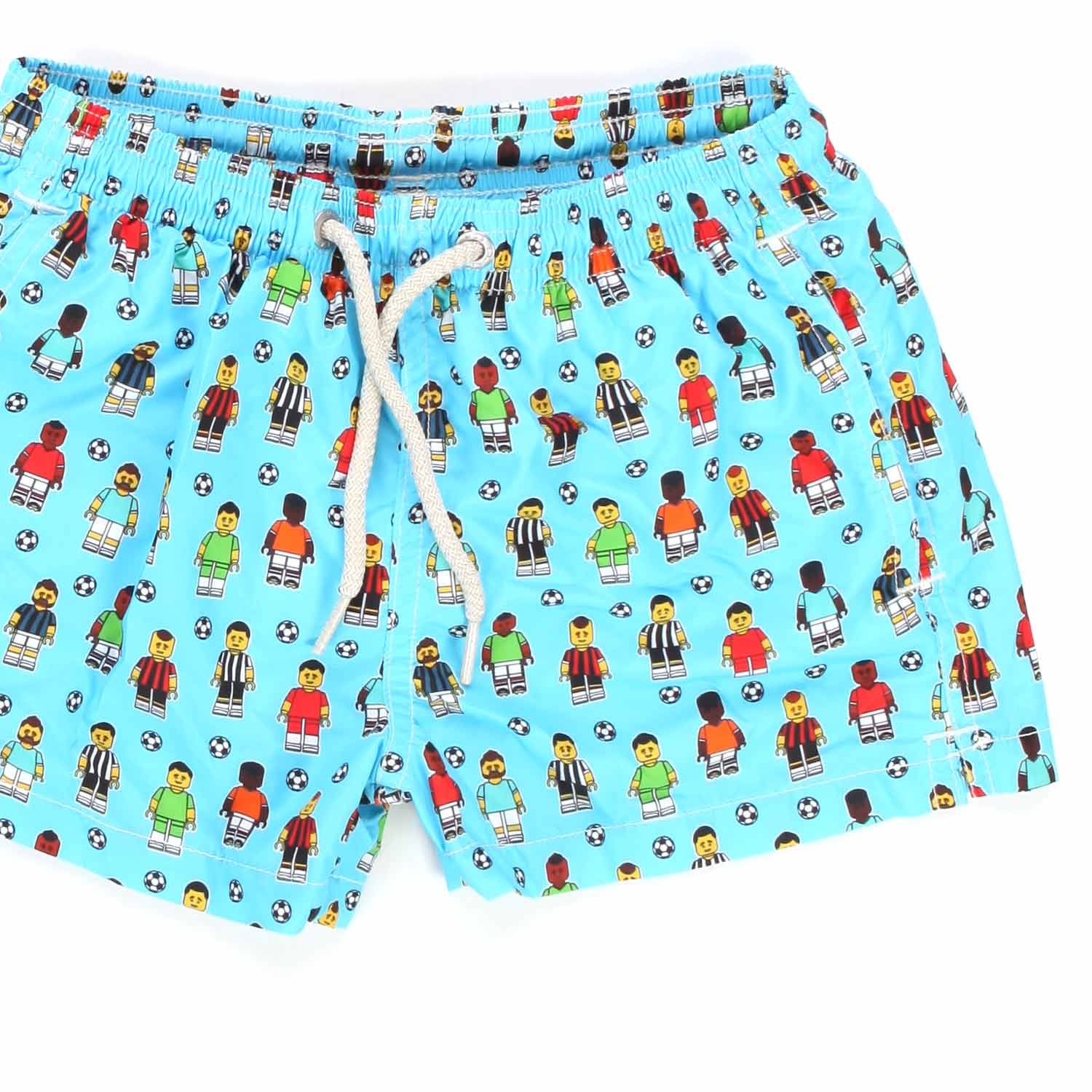 COSTUME BOXER CELESTE CON MINI CALCIATORI - annameglio.com abbigliamento moda