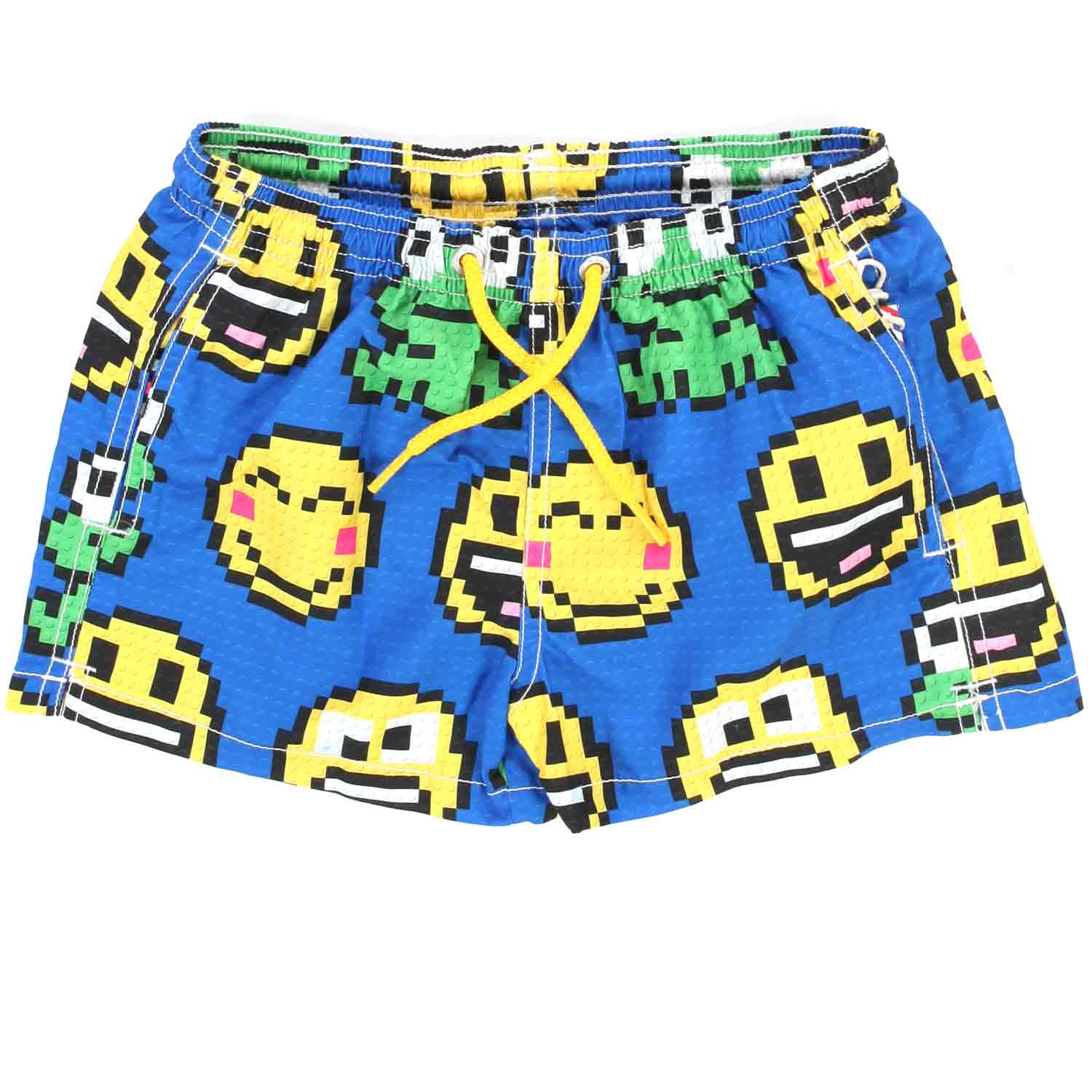 COSTUME BOXER AZZURRO CON EMOJI GIALLE BAMBINO - annameglio.com abbigliamento moda