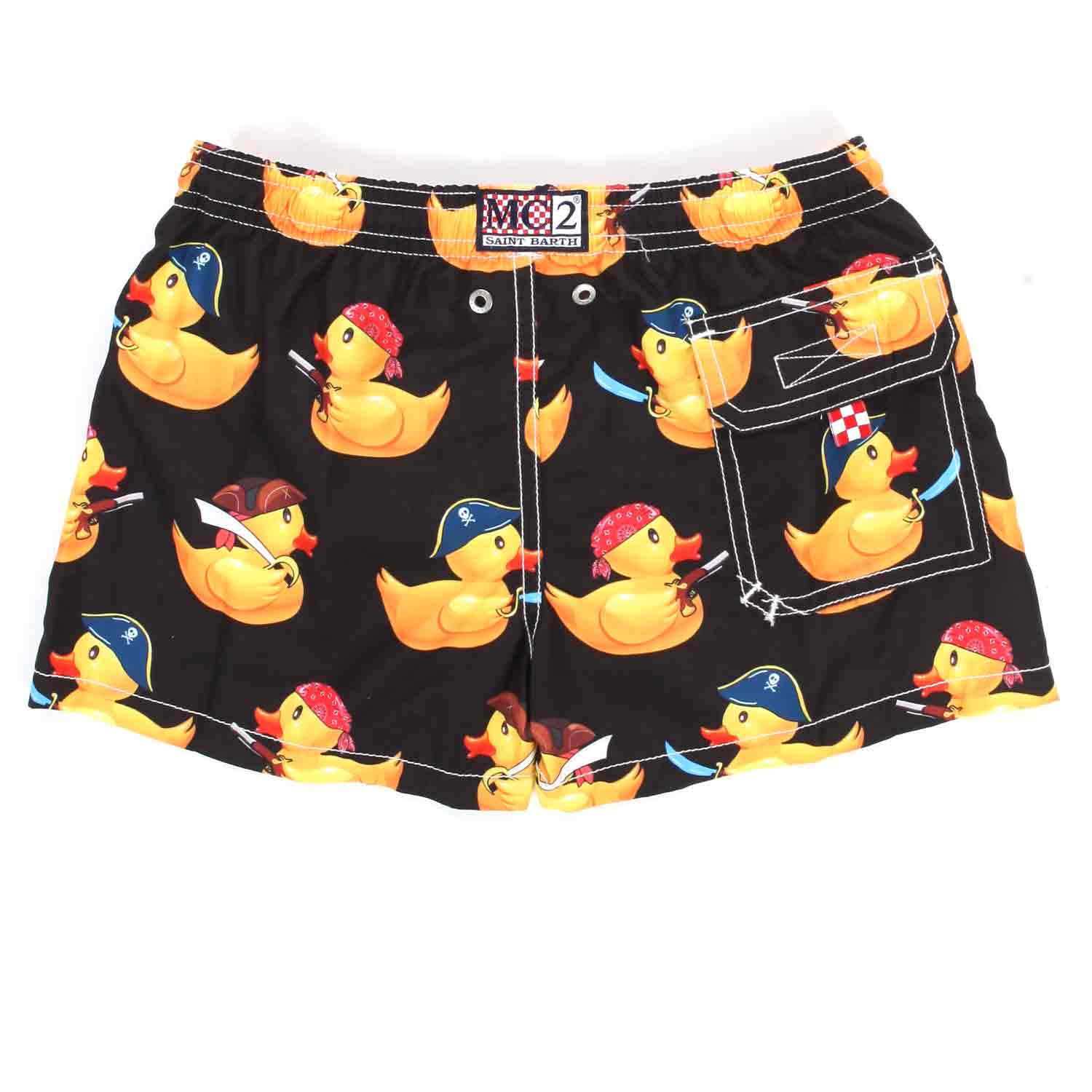 COSTUME BOXER NERO CON STAMPE DUCK BAMBINO - annameglio.com abbigliamento moda