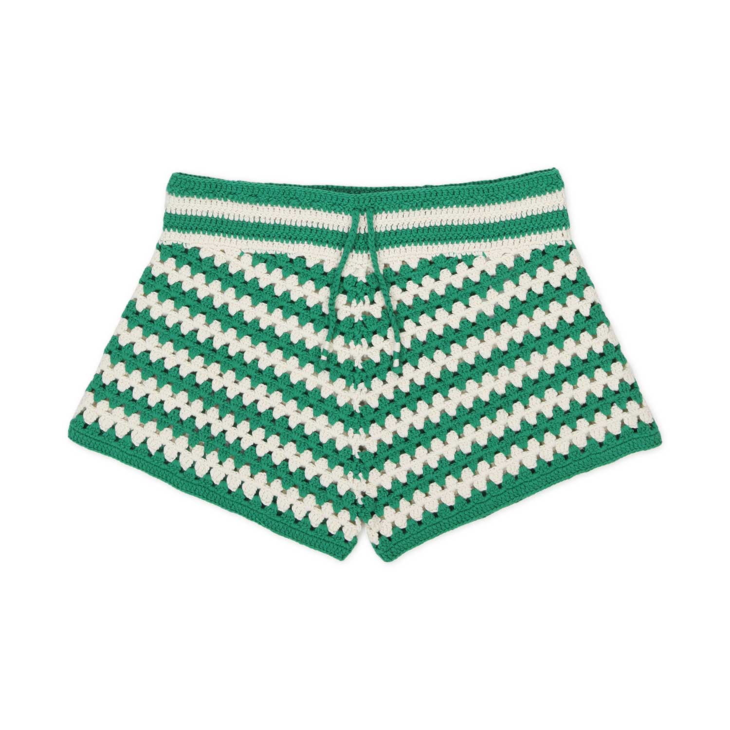 SHORTS CROCHET BIANCO E VERDE BAMBINA - annameglio.com abbigliamento moda