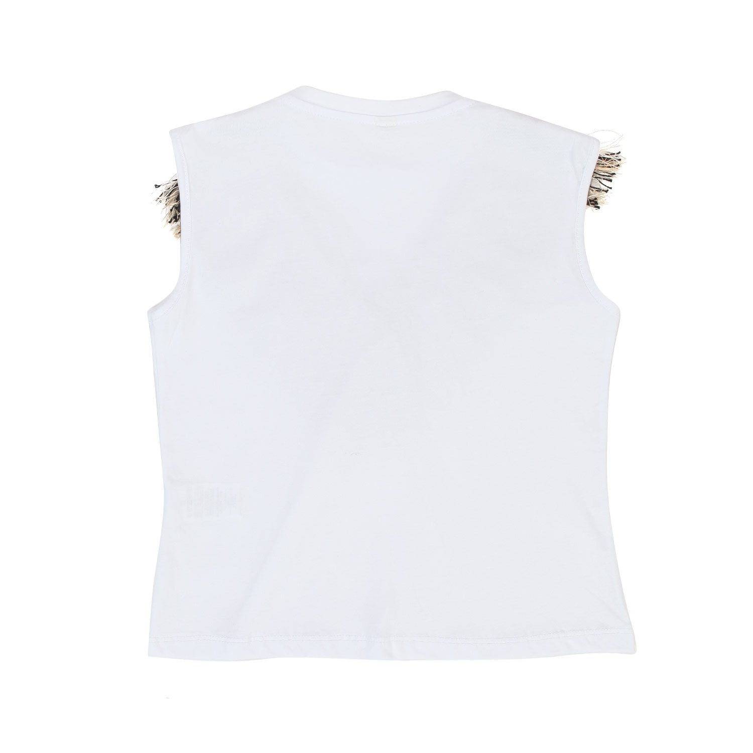 TOP CANOTTA BIANCO CON FRANGE BAMBINA E TEEN - annameglio.com abbigliamento moda
