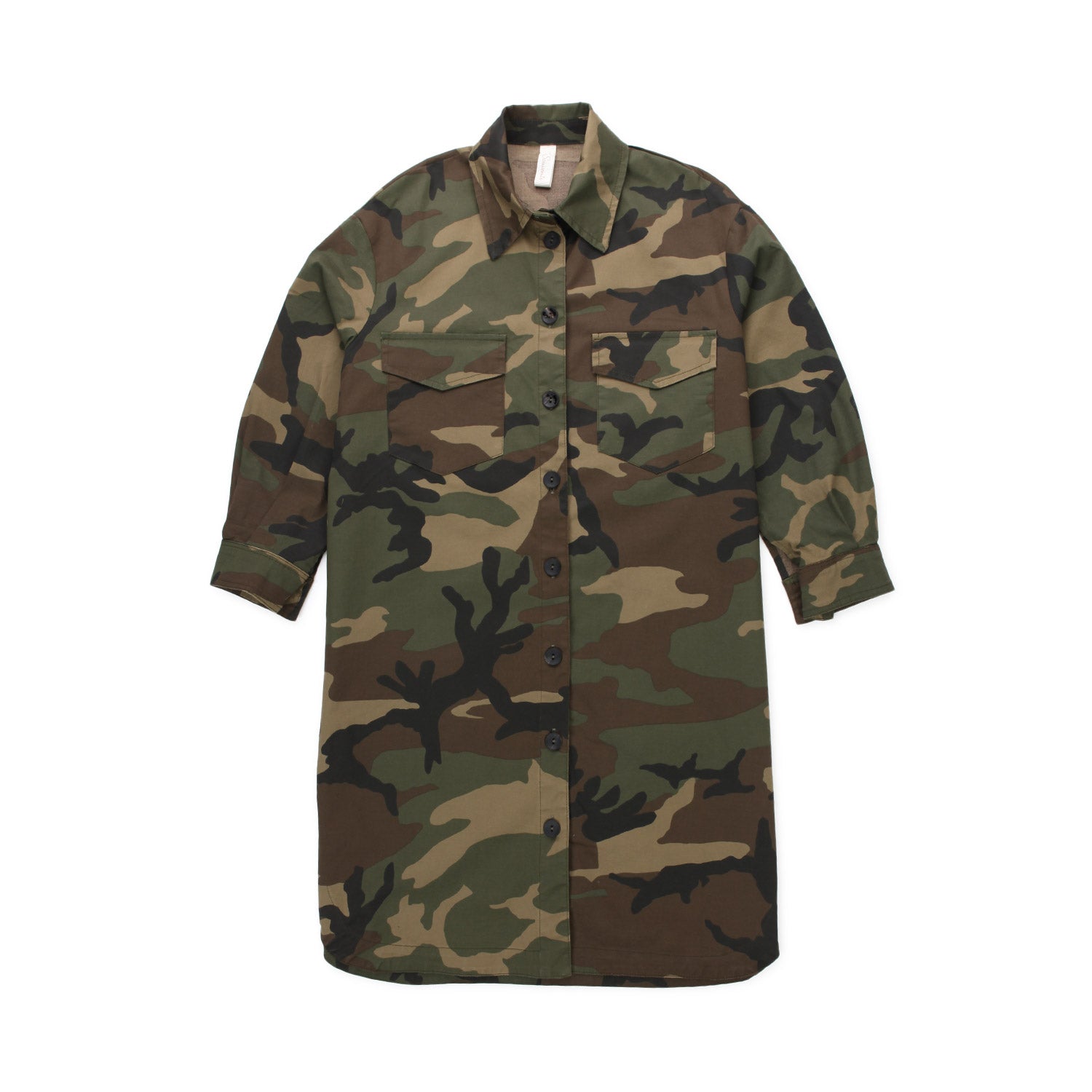 MAXI CAMICIA VERDE CAMOUFLAGE BAMBINA E TEEN - annameglio.com abbigliamento moda