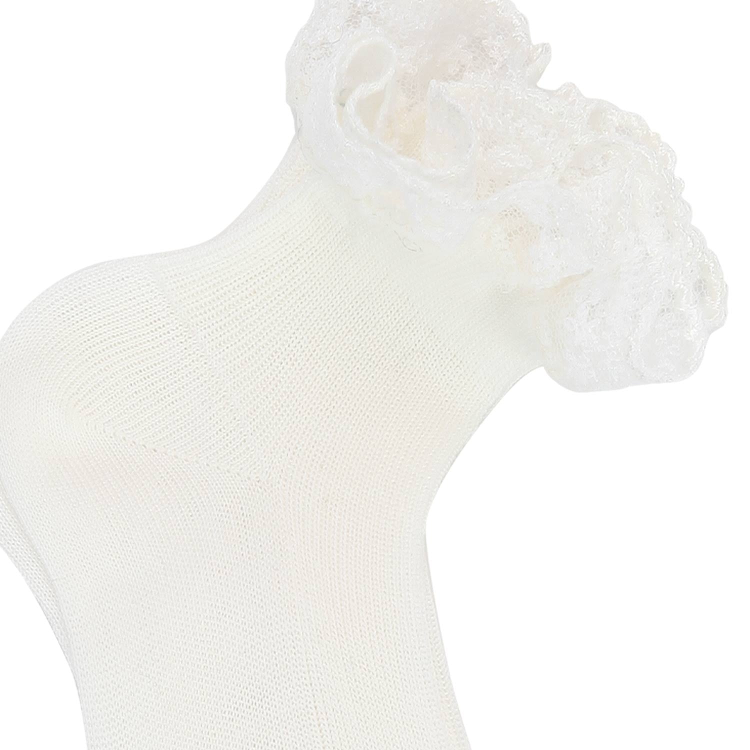 CALZE CORTE BIANCHE CON MERLETTO BIMBA - annameglio.com abbigliamento moda