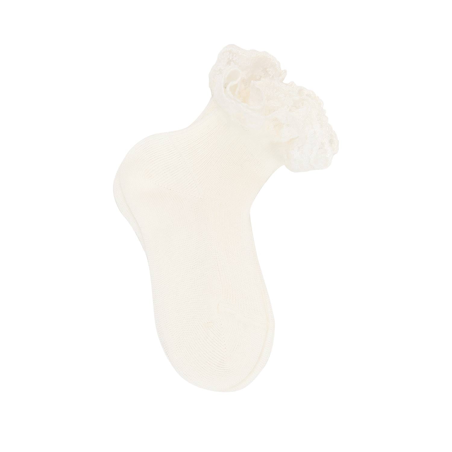 CALZE CORTE BIANCO PANNA CON MERLETTO BIMBA - annameglio.com abbigliamento moda