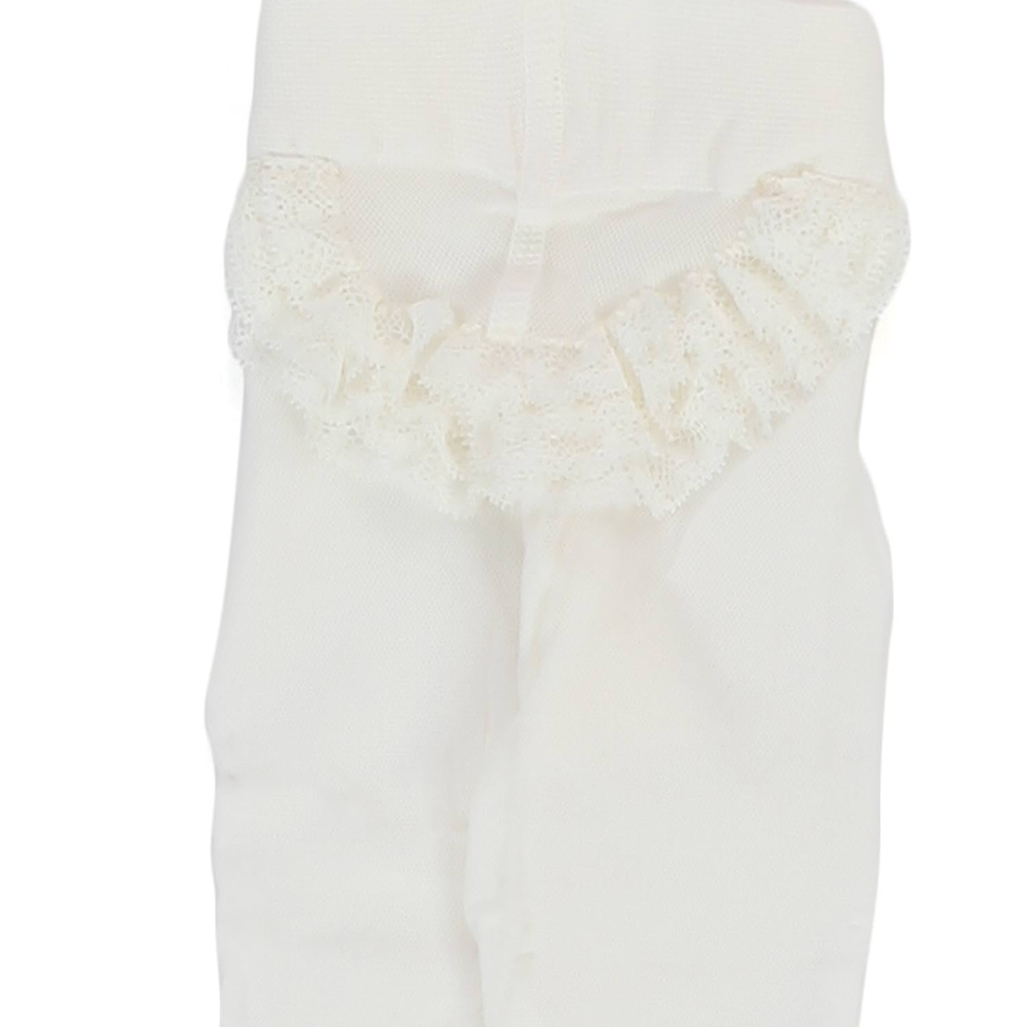 COLLANT AVORIO CON ROUCHES NEONATA - annameglio.com abbigliamento moda