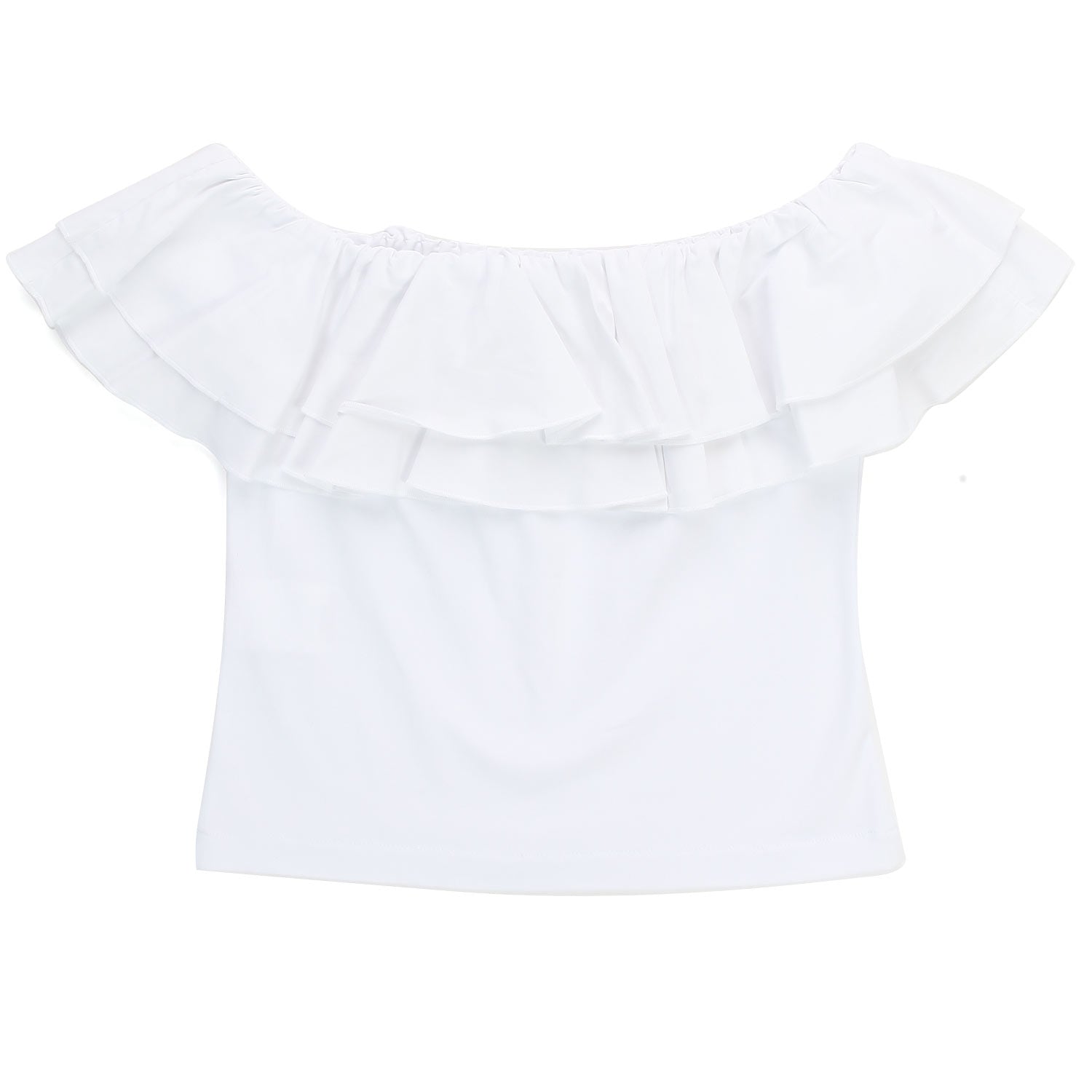 TOP BIANCO CON VOLANT BAMBINA E TEEN - annameglio.com abbigliamento moda