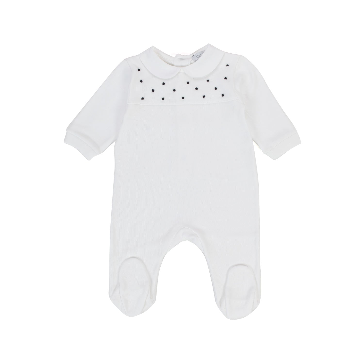 TUTINA BEBÈ BIANCA CON RICAMI BLU - annameglio.com abbigliamento moda