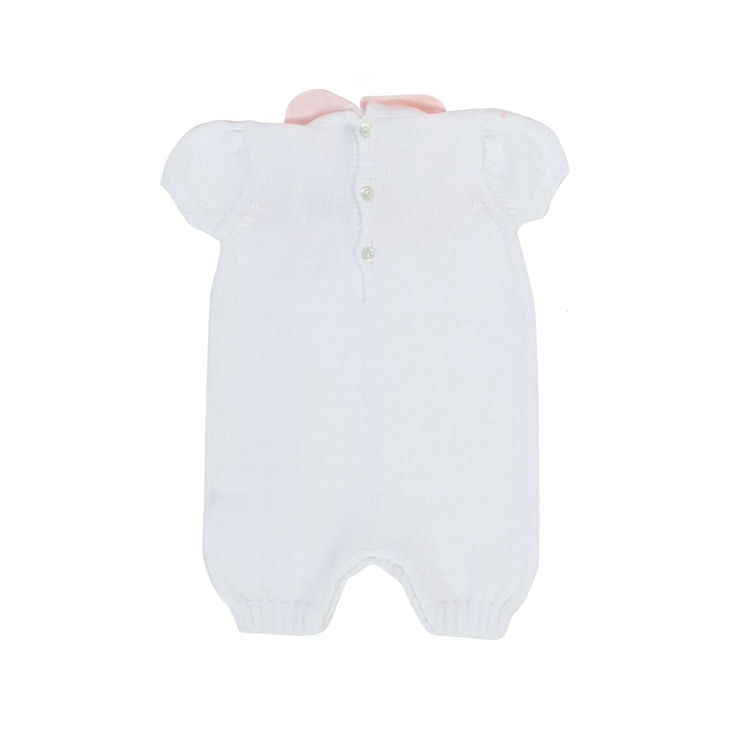 PAGLIACCETTO BIANCO E ROSA LAVORATO A MAGLIA - annameglio.com abbigliamento moda