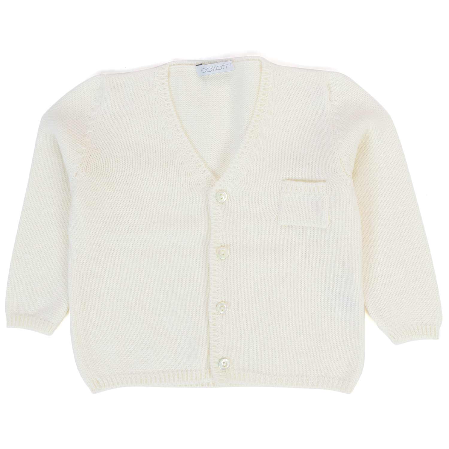 CARDIGAN BIANCO IN CASHWOOL BABY UNISEX - annameglio.com abbigliamento moda