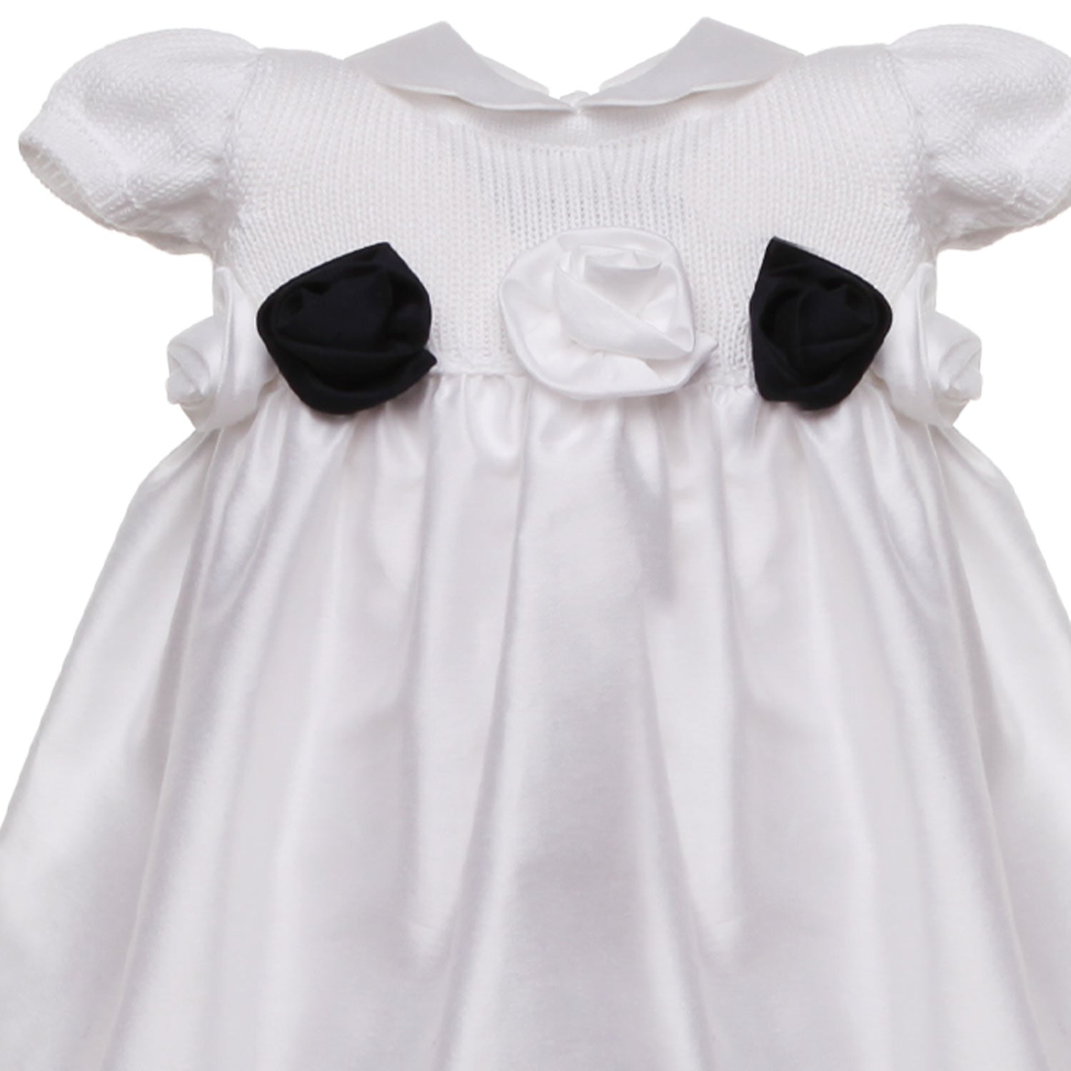 ABITO BATTESIMO BIANCO CON CINTURA BLU - annameglio.com abbigliamento moda