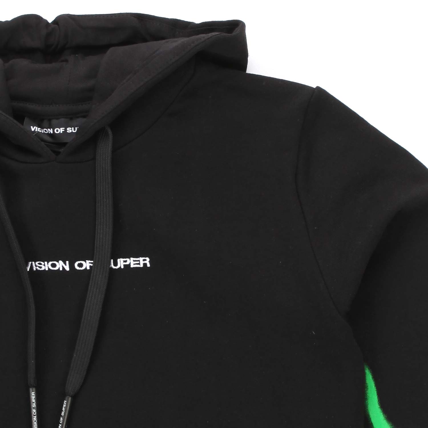 FELPA HOODIE NERA CON FIAMME VERDI - annameglio.com abbigliamento moda