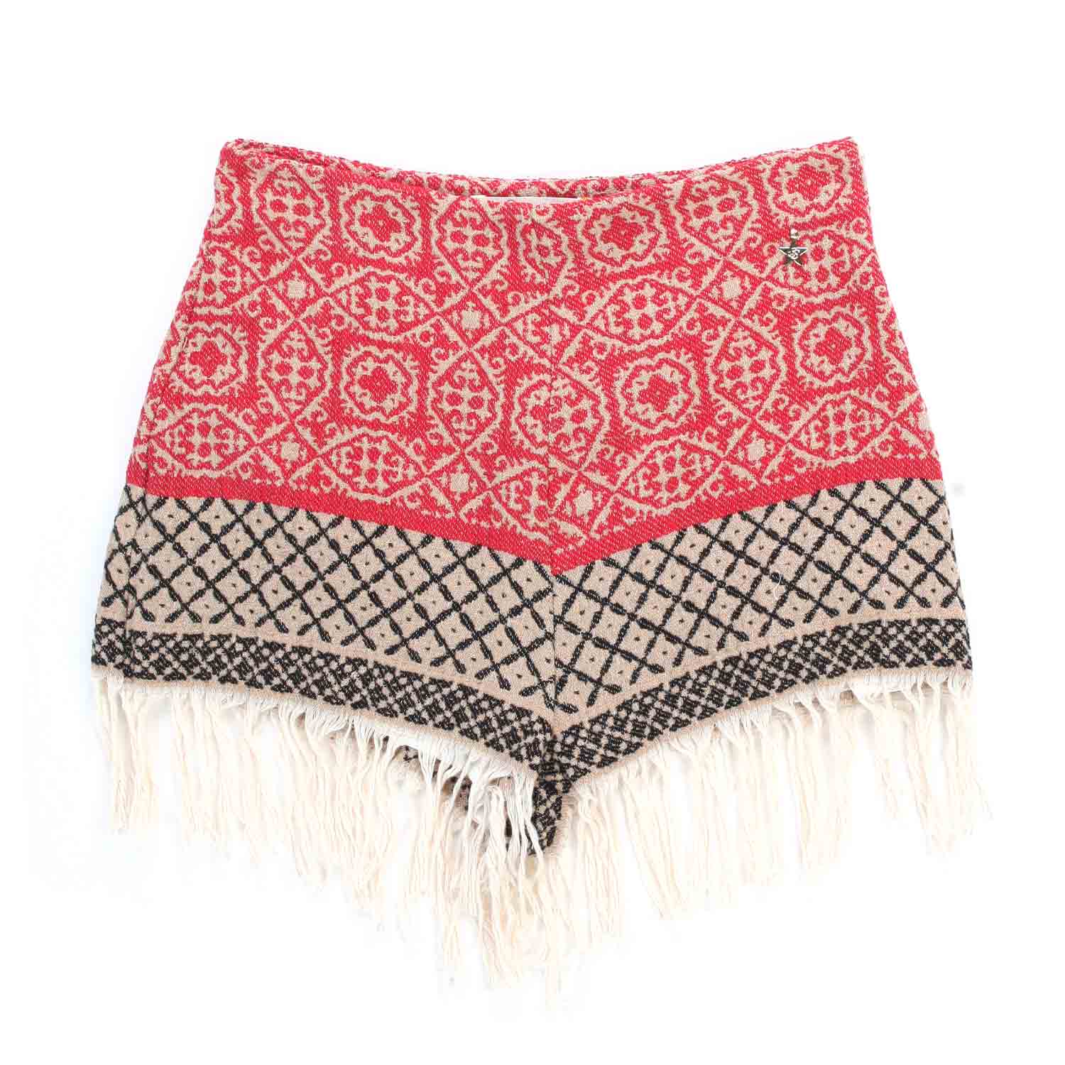 SHORTS JACQUARD ROSSI CON FRANGE DONNA E TEEN - annameglio.com abbigliamento moda