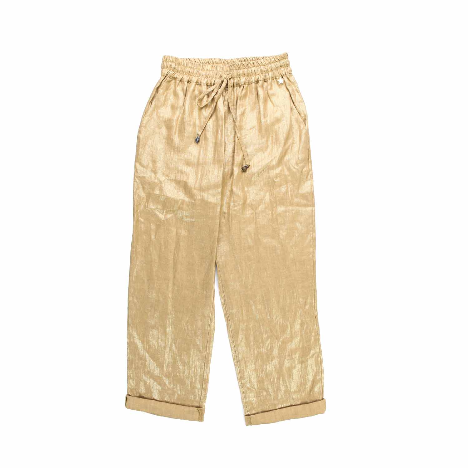 PANTALONE ORO IN LINO DONNA E TEEN - annameglio.com abbigliamento moda