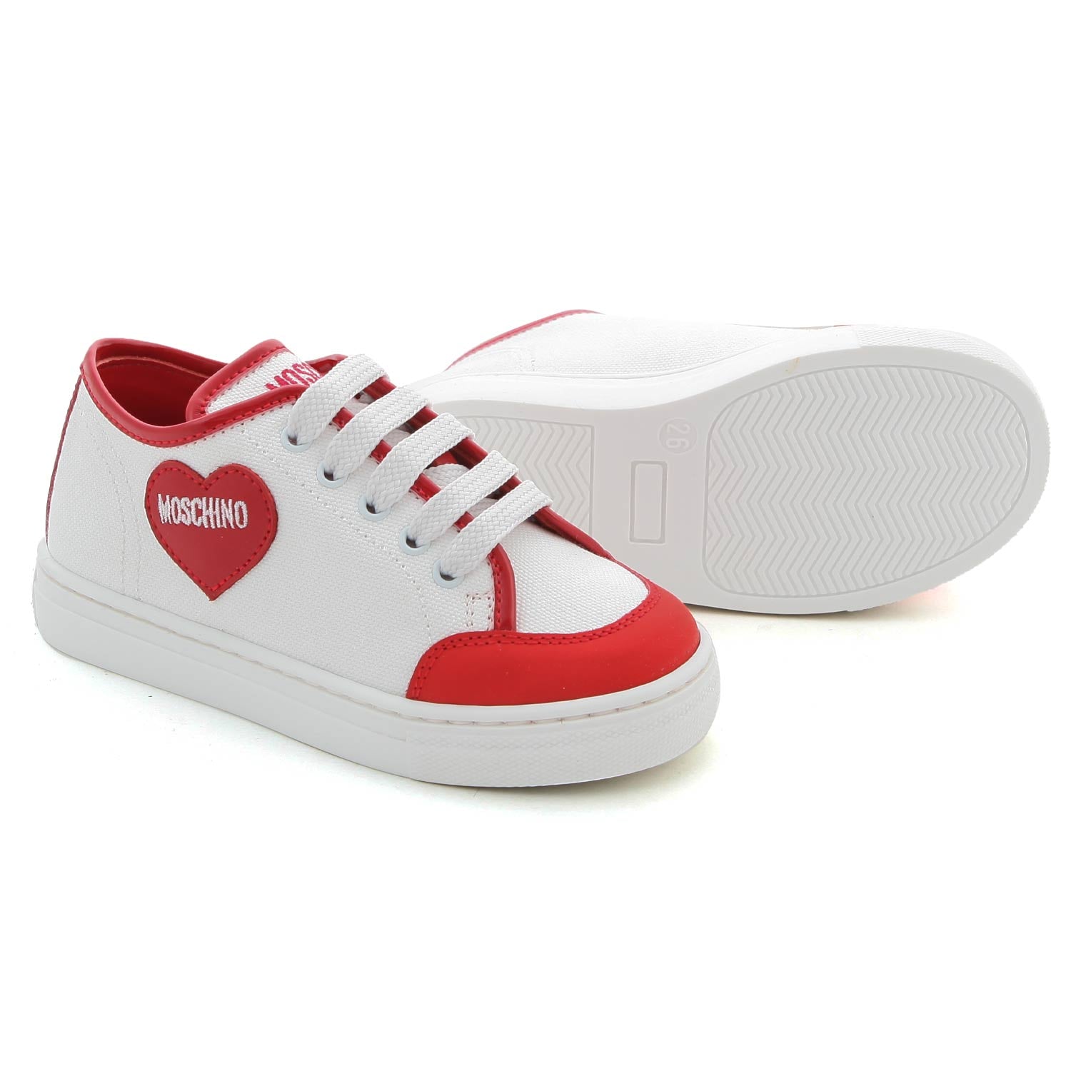 SNEAKER BIANCA E ROSSA BAMBINA BABY - annameglio.com abbigliamento moda