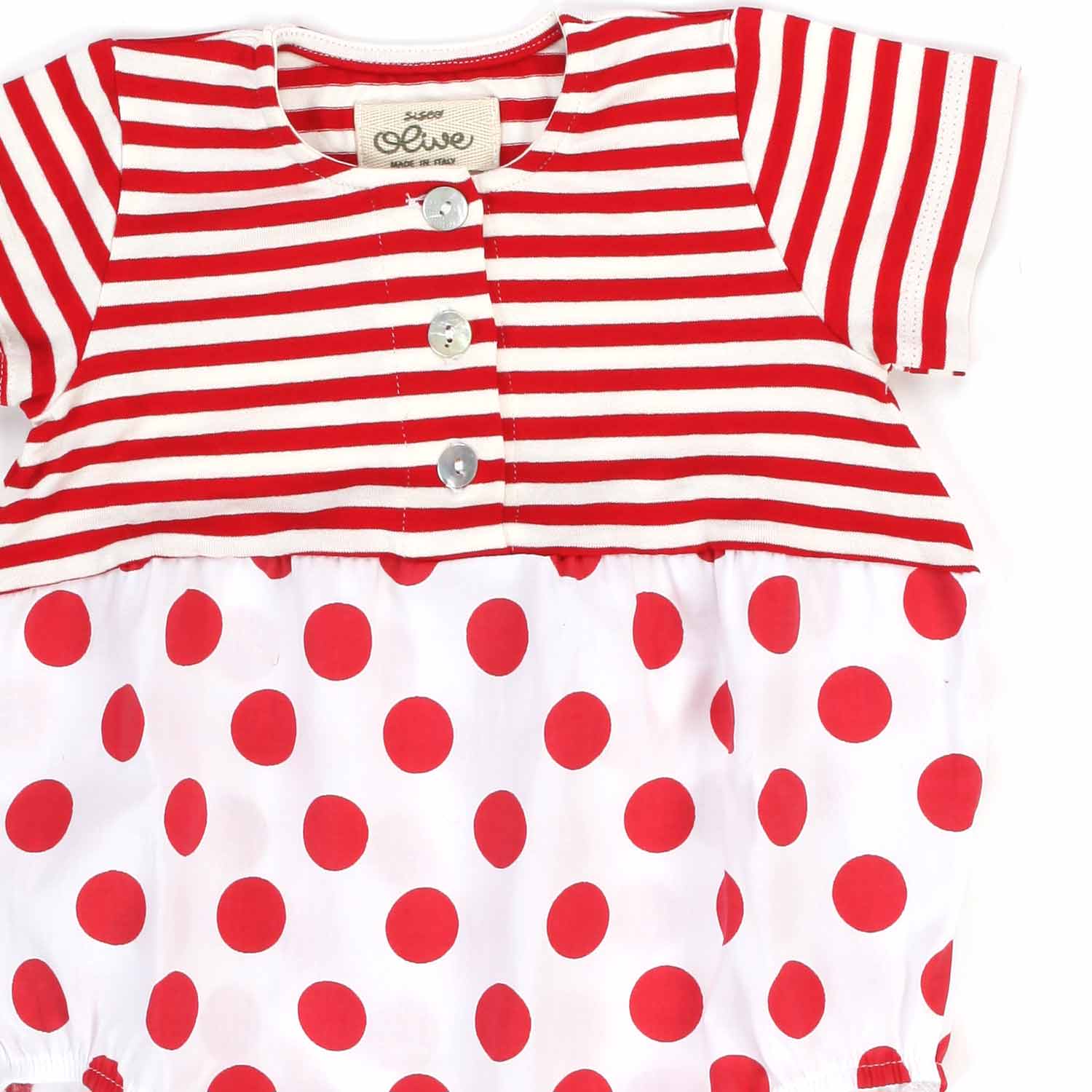 PAGLIACCETTO BIANCO E ROSSO A RIGHE E POIS - annameglio.com abbigliamento moda