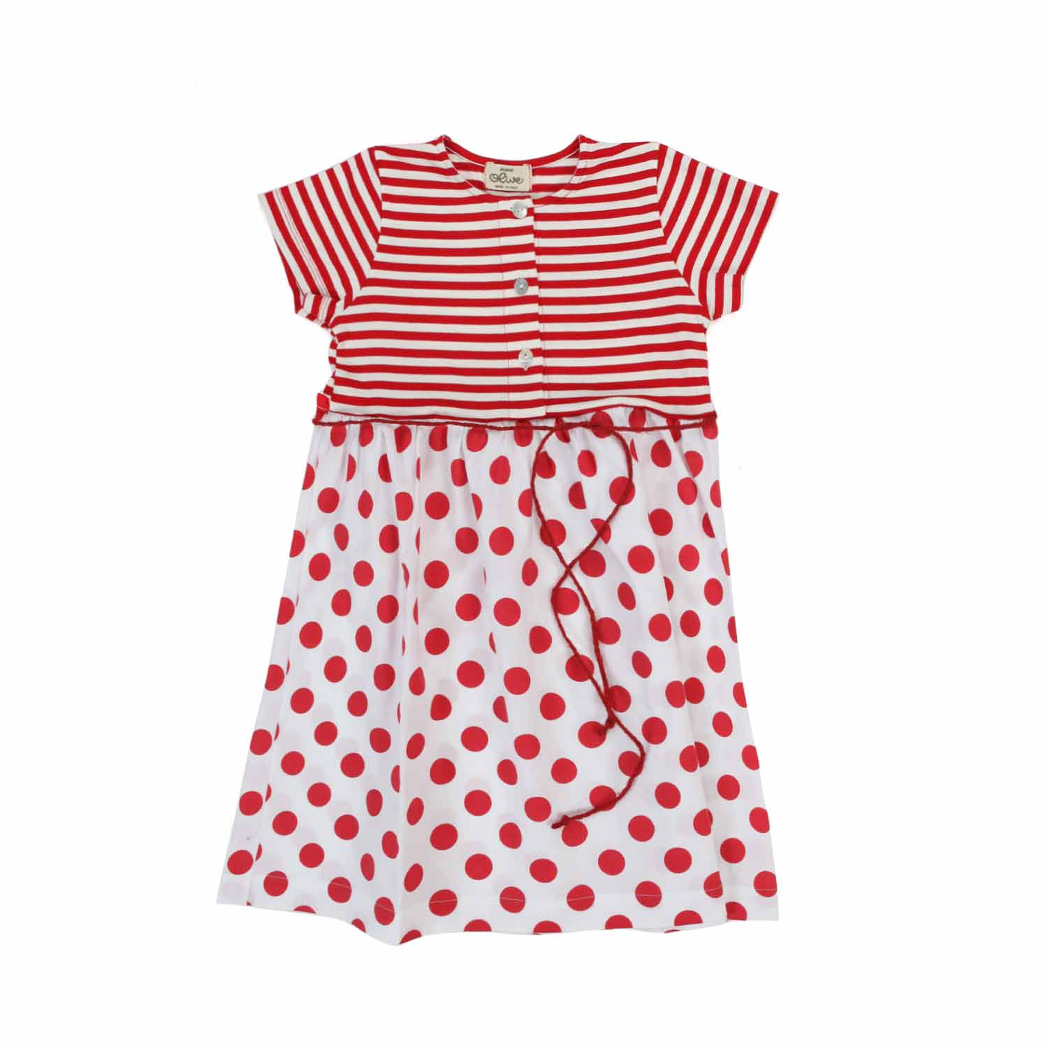 ABITO CAMELIA BIANCO E ROSSO BAMBINA - annameglio.com abbigliamento moda