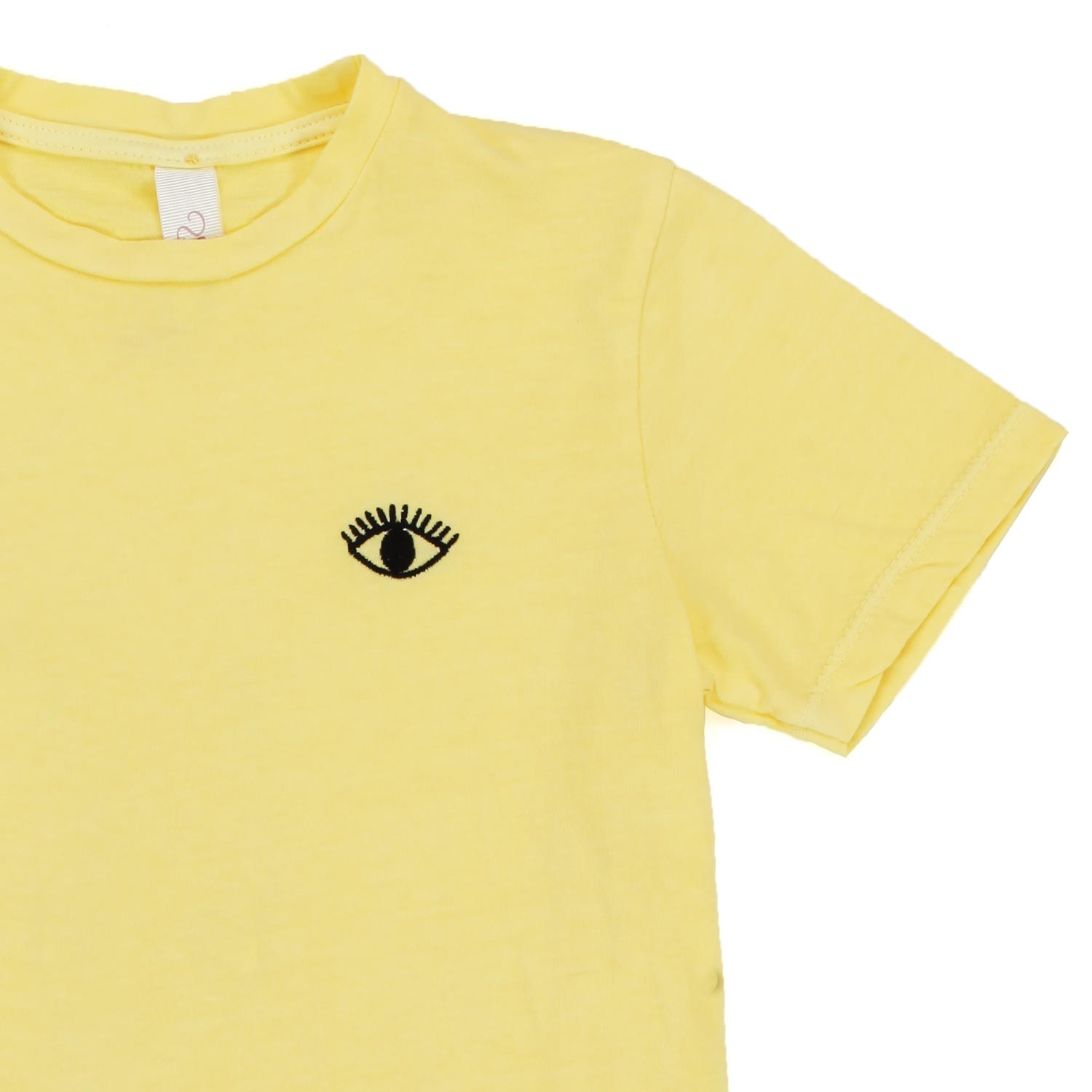 T-SHIRT GIALLA CON RICAMO NERO BAMBINA E TEEN - annameglio.com abbigliamento moda