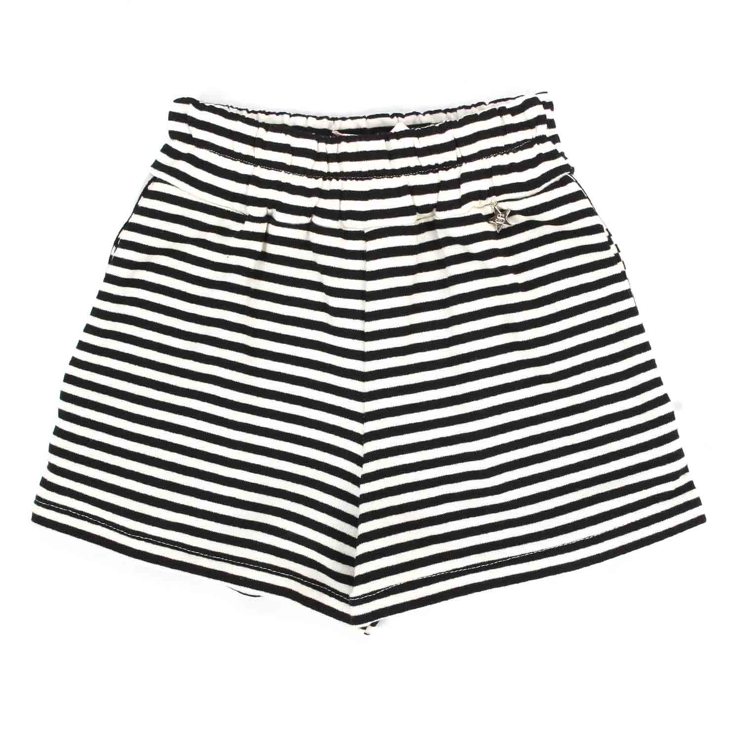 SHORTS BIANCHI E NERI A RIGHE BAMBINA E TEEN - annameglio.com abbigliamento moda