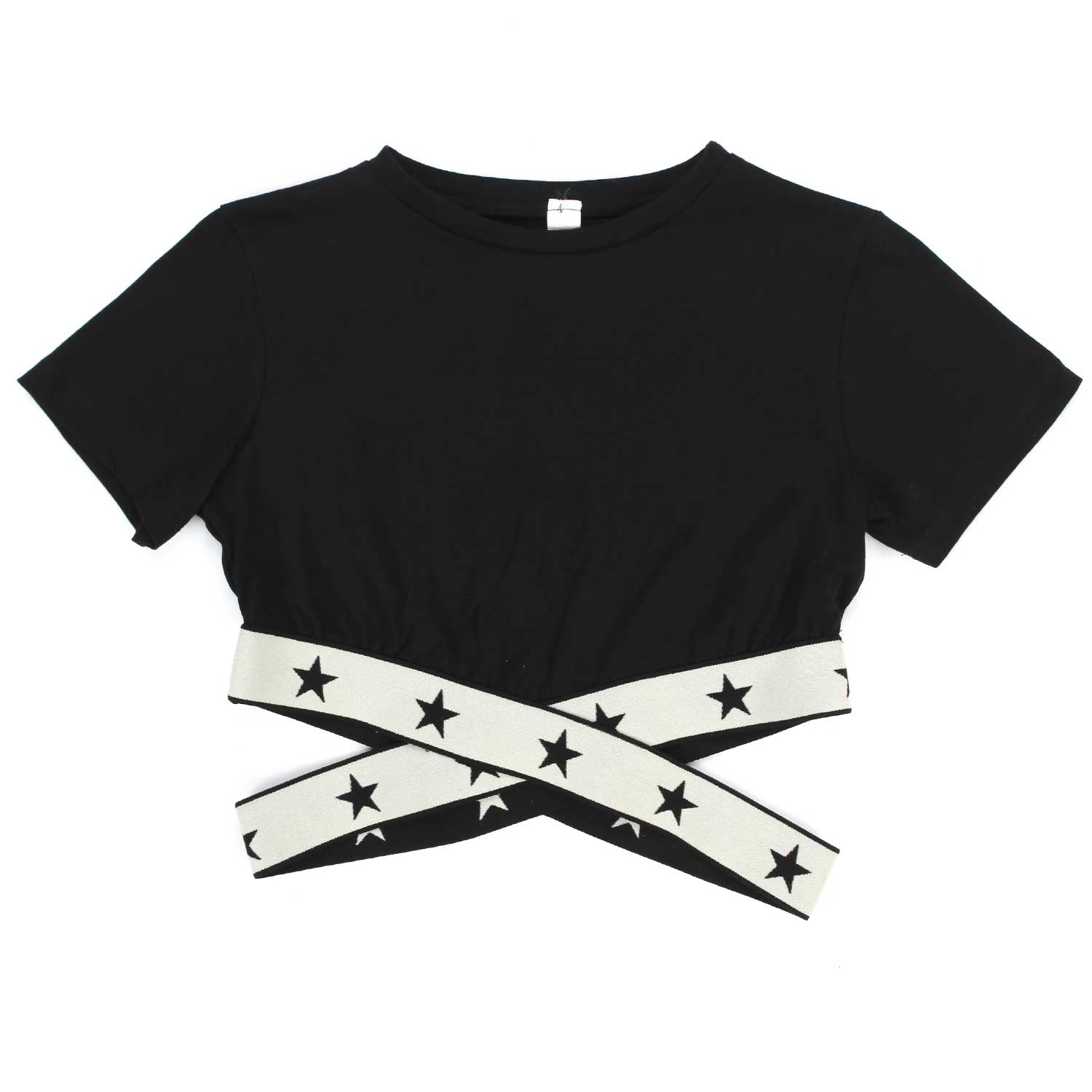 T-SHIRT NERA CON STELLE BAMBINA E TEEN - annameglio.com abbigliamento moda