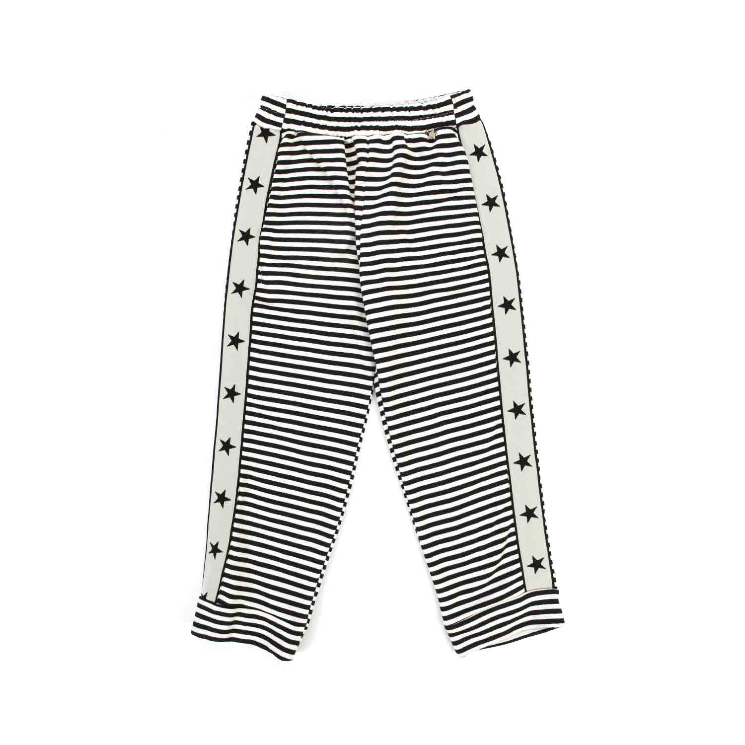 PANTALONE BIANCO E NERO A RIGHE BAMBINA E TEEN - annameglio.com abbigliamento moda