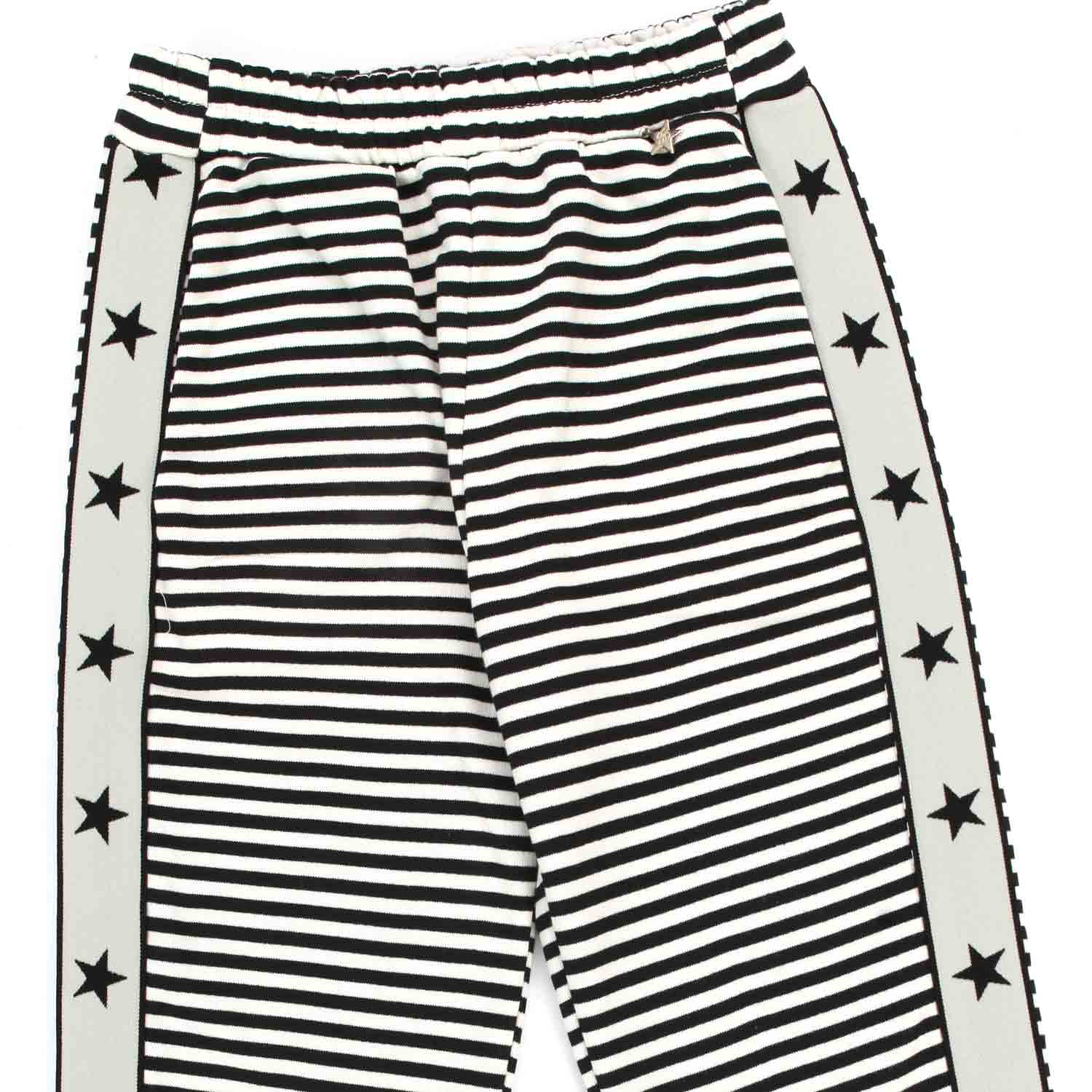 PANTALONE BIANCO E NERO A RIGHE BAMBINA E TEEN - annameglio.com abbigliamento moda