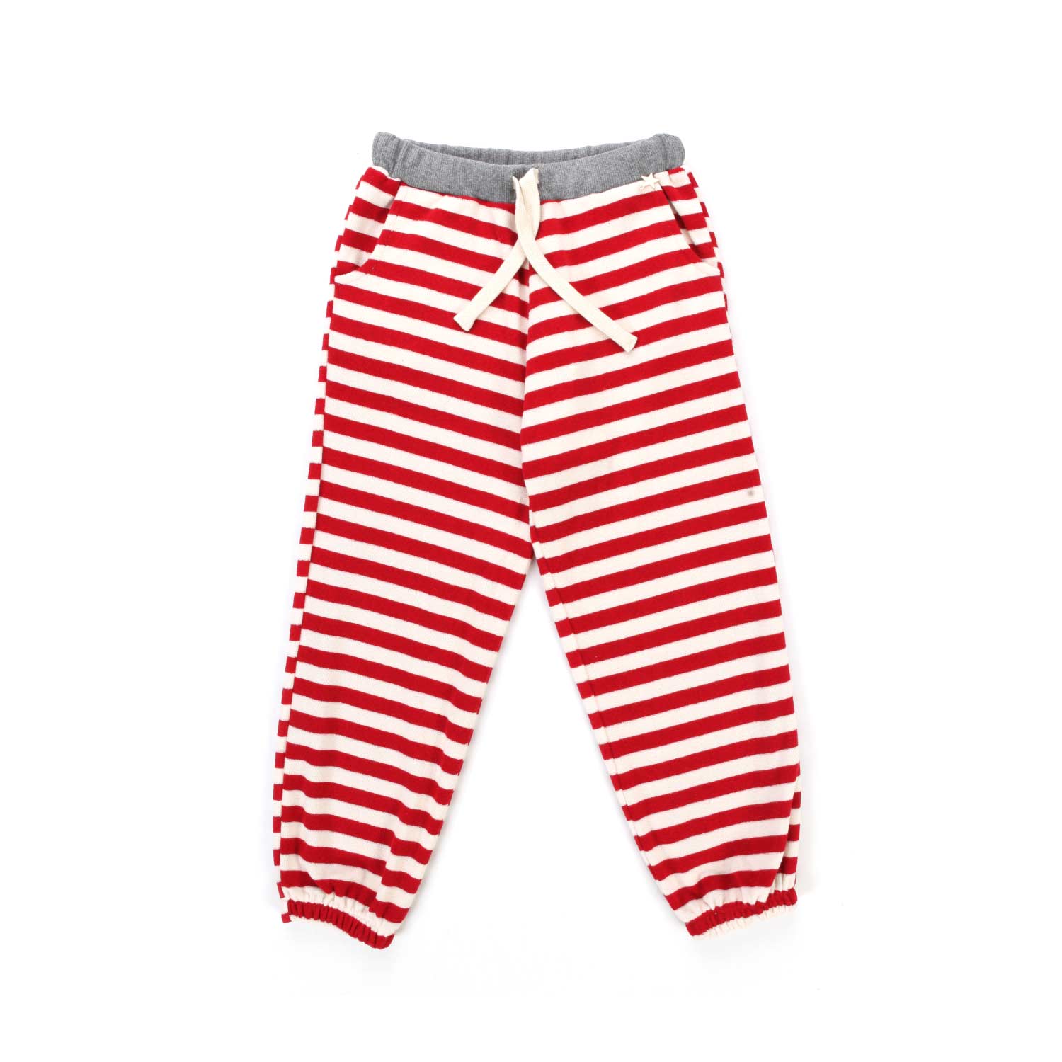 PANTALONE PANNA E ROSSO A RIGHE BAMBINA - annameglio.com abbigliamento moda