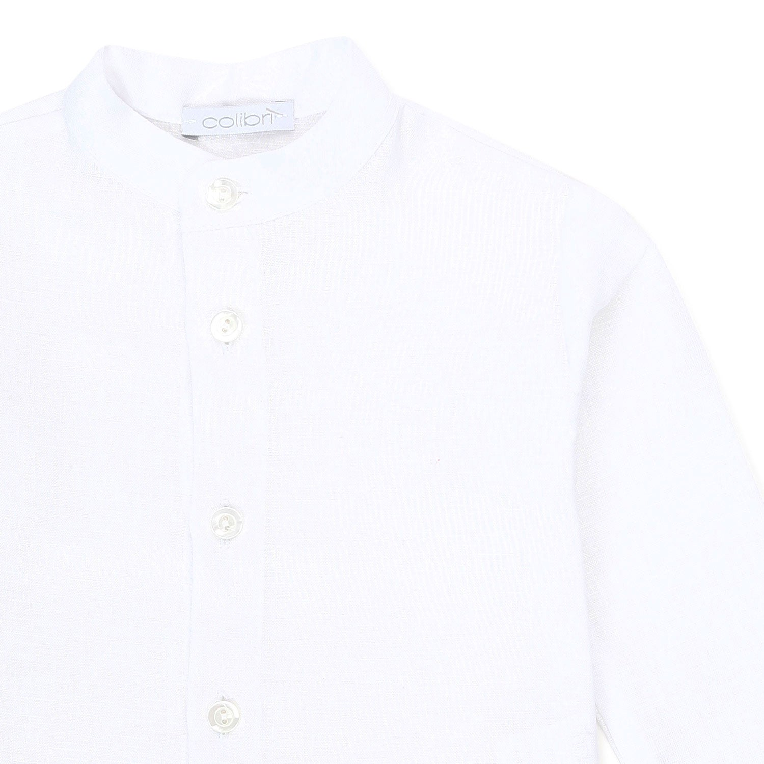 CAMICIA COREANA BIANCA DI LINO BEBÈ - annameglio.com abbigliamento moda