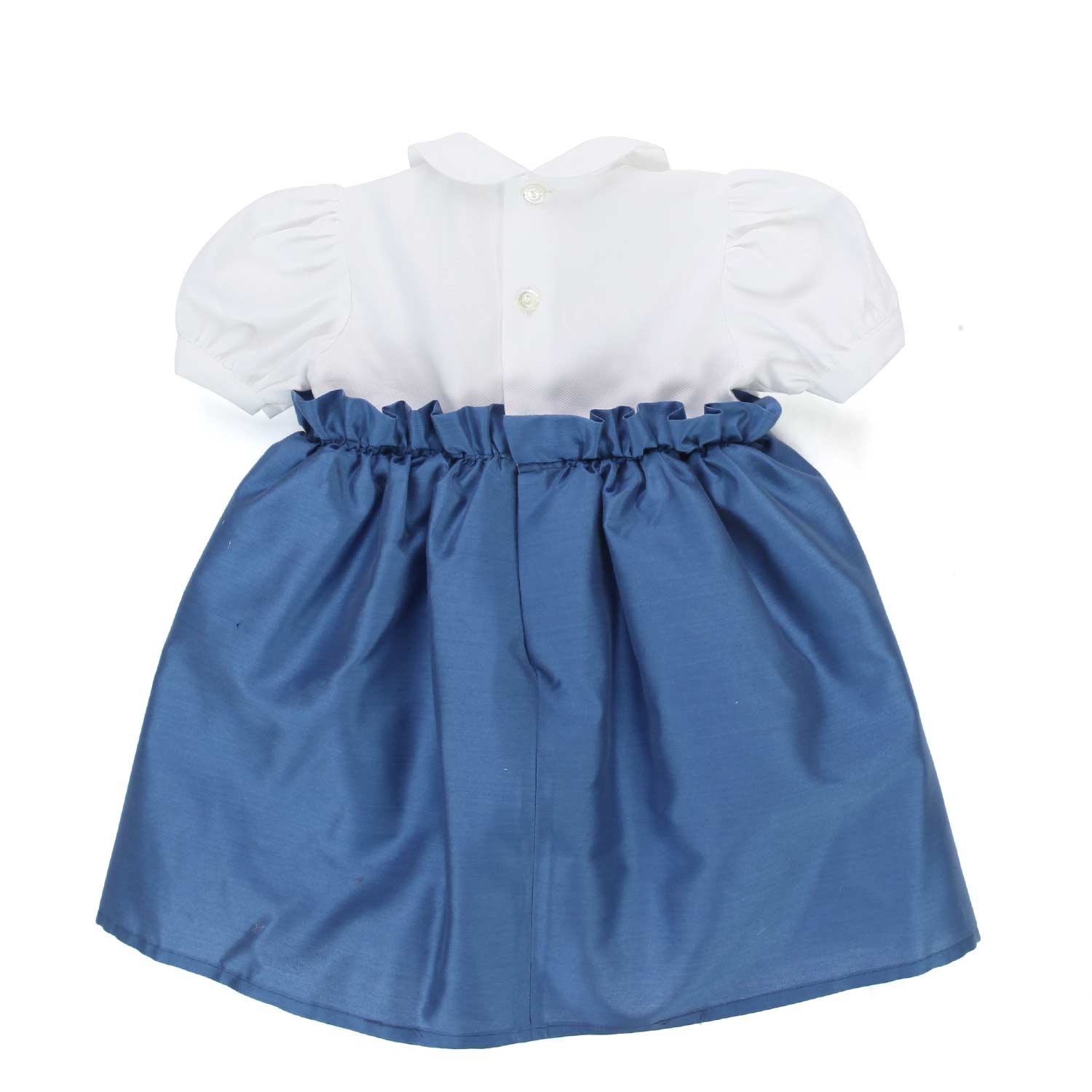 MINI ABITO BIANCO E COBALTO BAMBINA BABY - annameglio.com abbigliamento moda