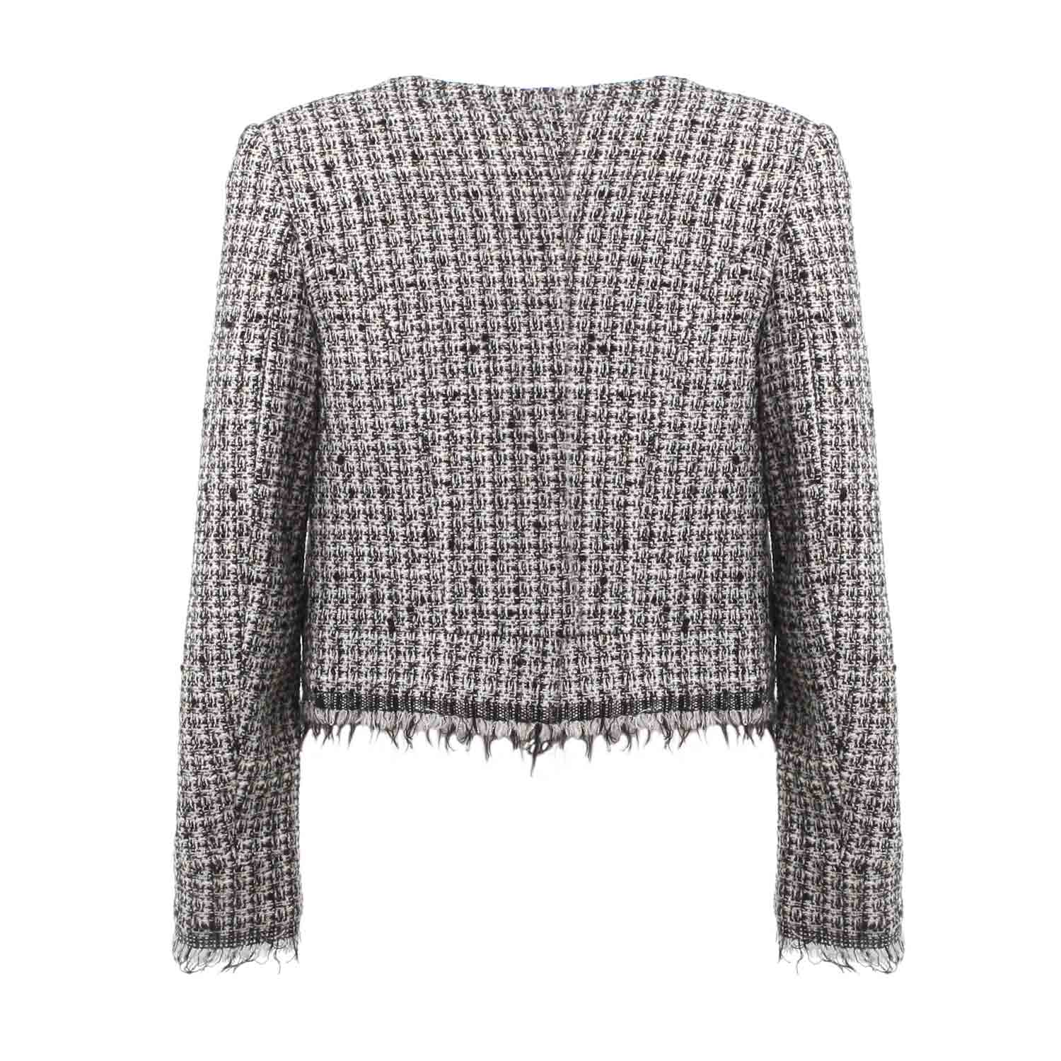 GIACCA TWEED AVORIO E NERA CON BOTTONI ORO - annameglio.com abbigliamento moda