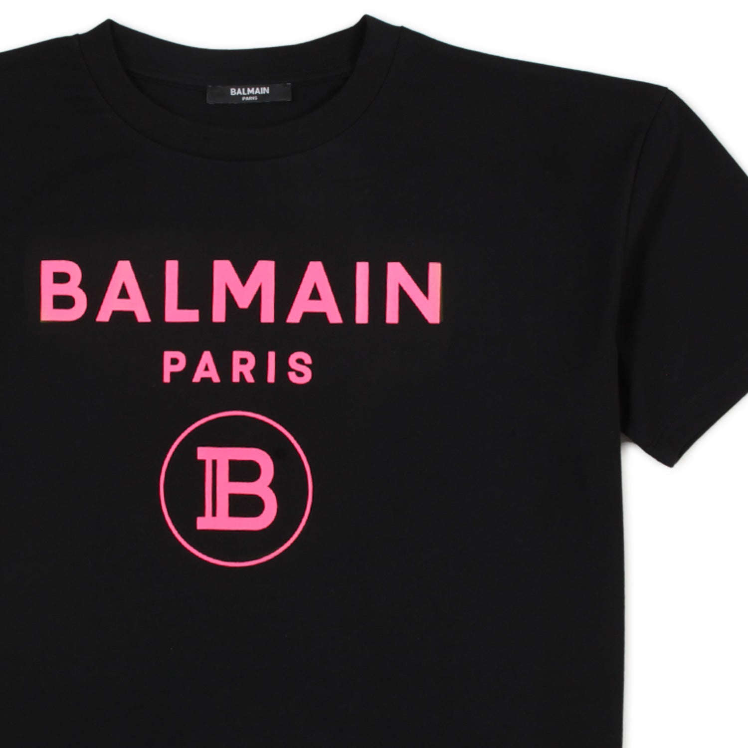 T-SHIRT UNISEX NERA CON LOGO FUCSIA FLUO - annameglio.com abbigliamento moda