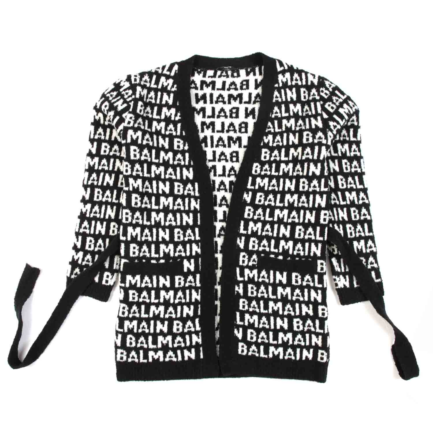 CARDIGAN OVERSIZE NERO E BIANCO CON CINTA - annameglio.com abbigliamento moda