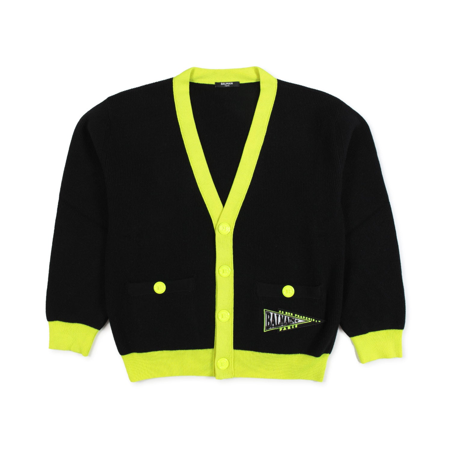 CARDIGAN NERO CON DETTAGLI FLUO BAMBINA E TEEN - annameglio.com abbigliamento moda