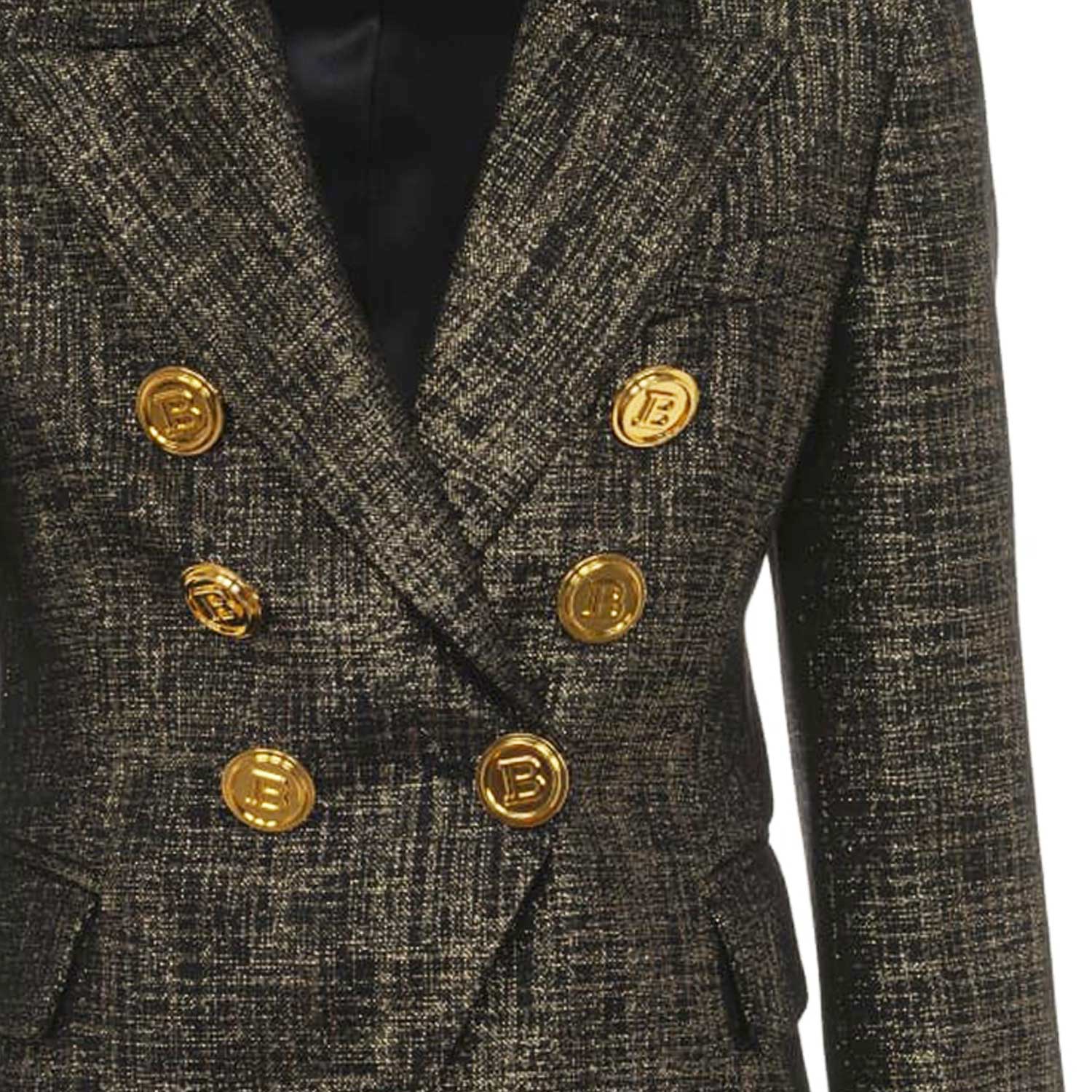 BLAZER DOPPIOPETTO NERO E ORO LUREX TEEN GIRL - annameglio.com abbigliamento moda