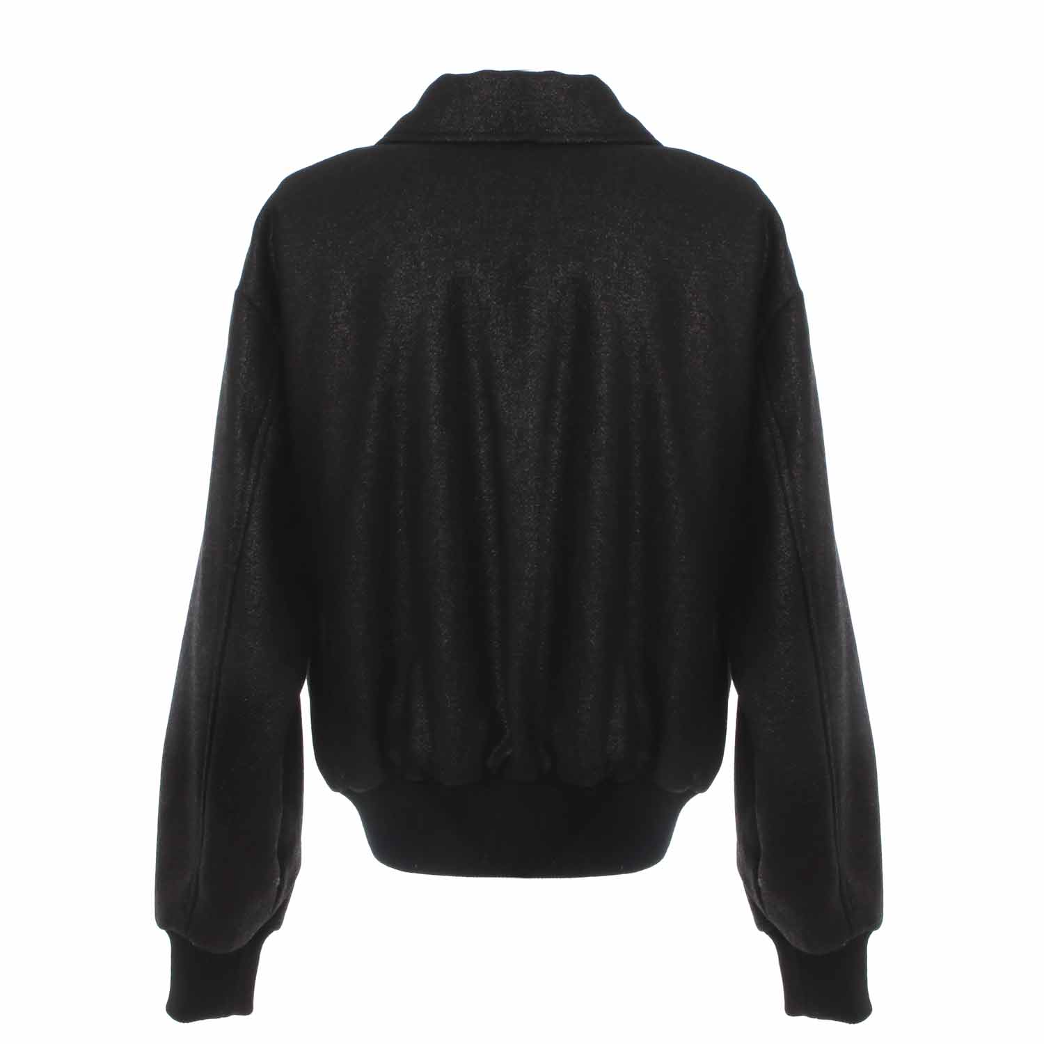 BOMBER DI LANA NERO BRILLANTINATO TEENAGER - annameglio.com abbigliamento moda