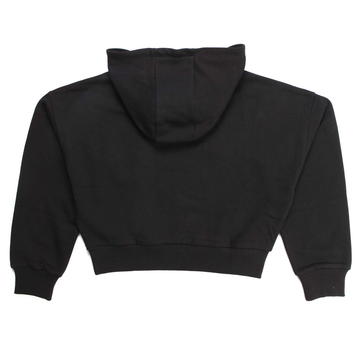 FELPA CROPPED NERA CON CAPPUCCIO BAMBINA E TEEN - annameglio.com abbigliamento moda
