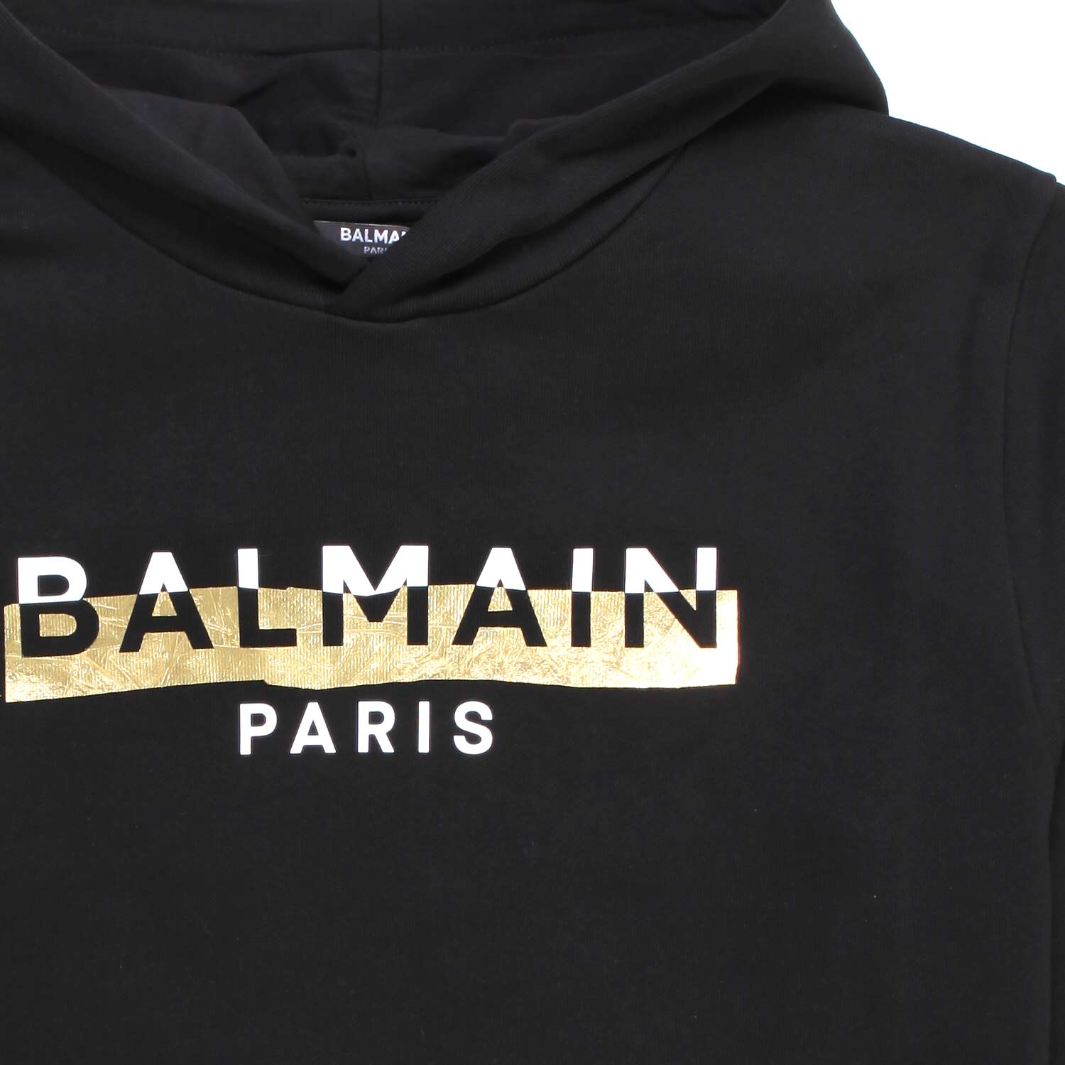 FELPA HOODIE NERA CON LOGO ORO BAMBINA E TEEN - annameglio.com abbigliamento moda