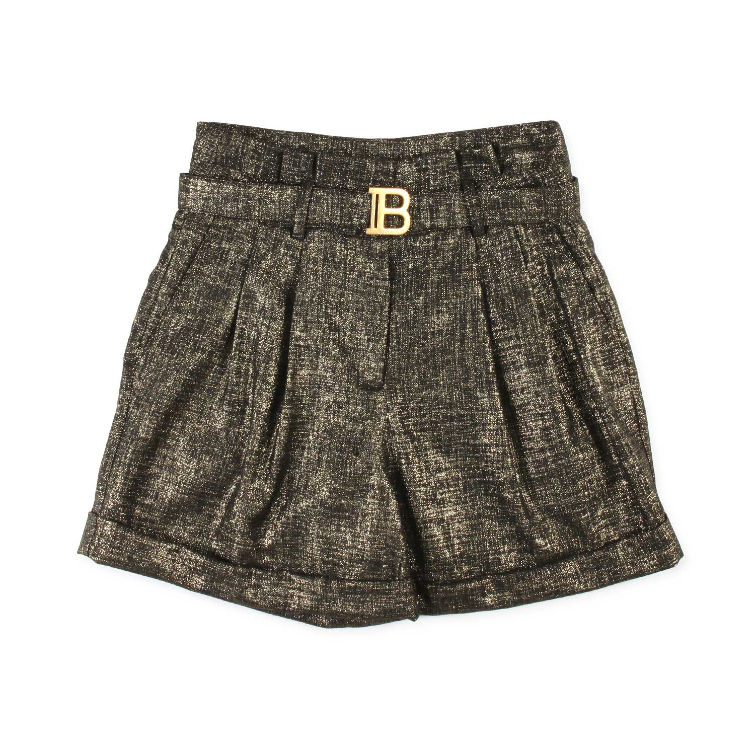SHORTS DI LANA NERI E ORO LUREX BAMBINA TEEN - annameglio.com abbigliamento moda