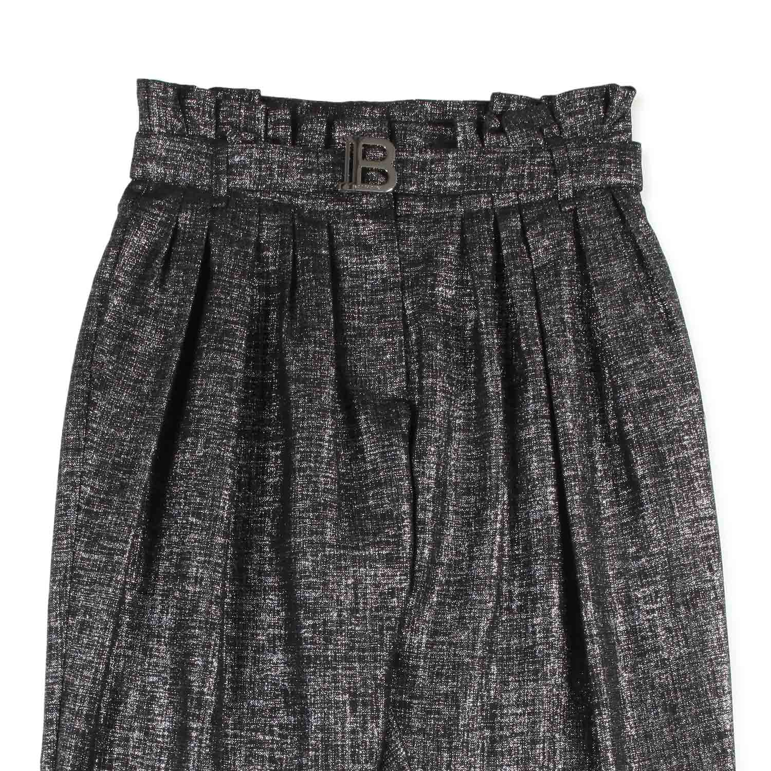 PANTALONE NERO E ARGENTO LUREX BAMBINA TEEN - annameglio.com abbigliamento moda