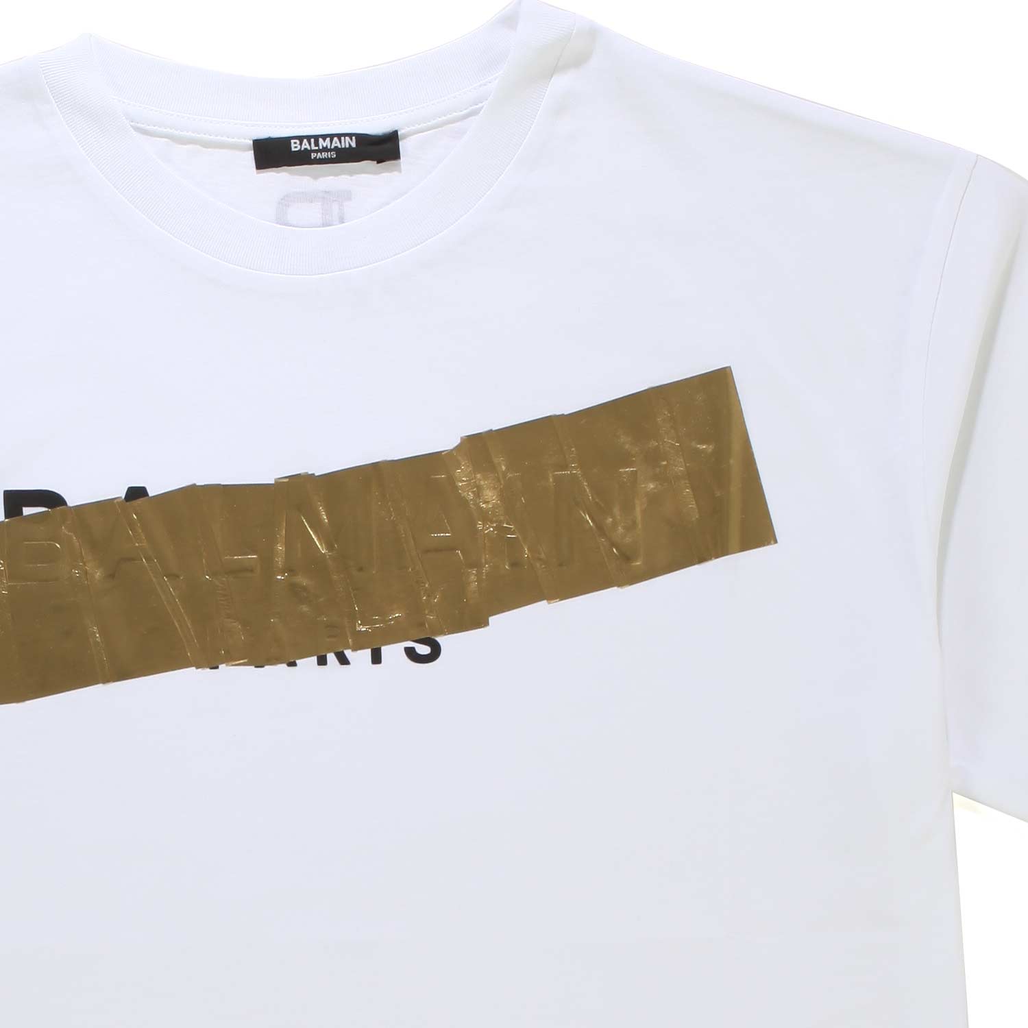 T-SHIRT BIANCA CON STRISCIA ORO BAMBINA TEEN - annameglio.com abbigliamento moda