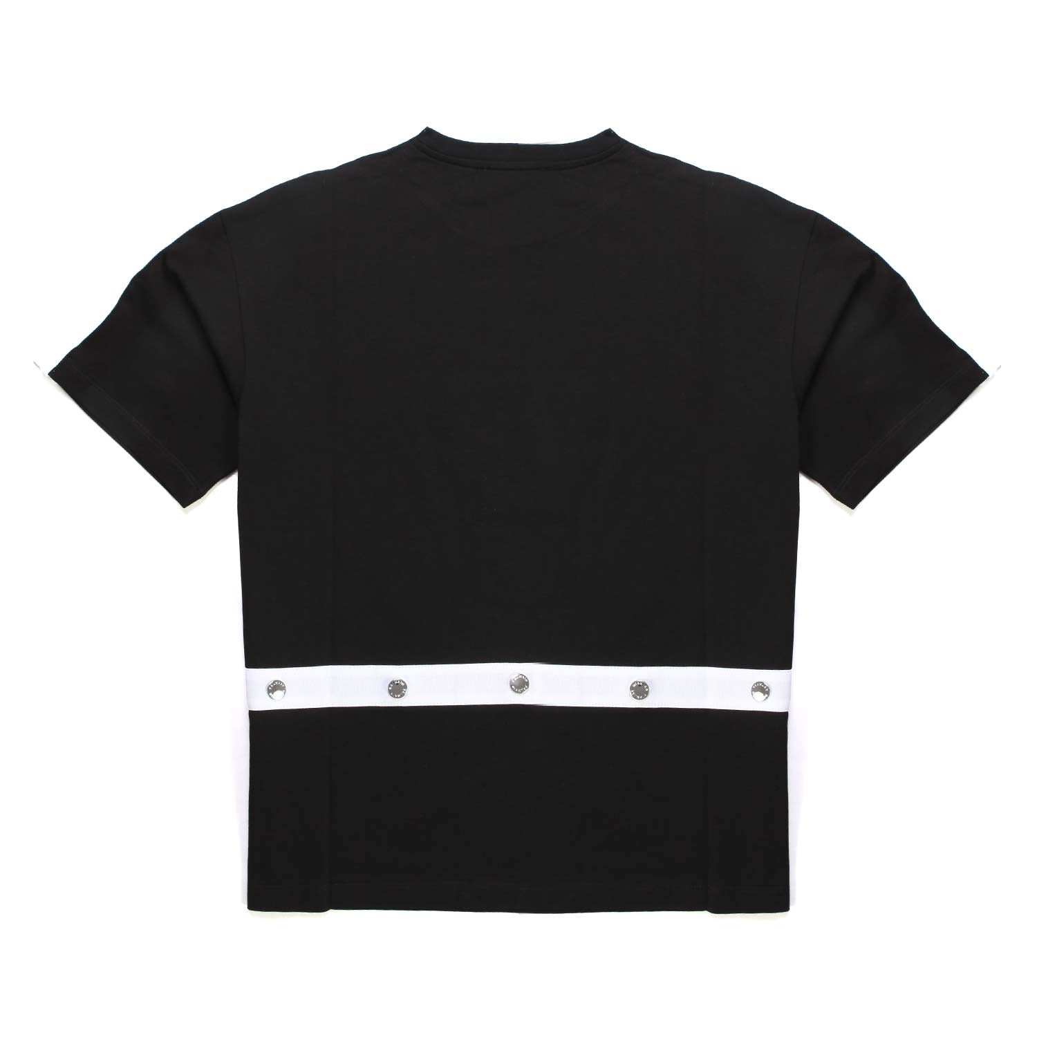 T-SHIRT NERA CON FASCE BIANCHE BAMBINA TEEN - annameglio.com abbigliamento moda