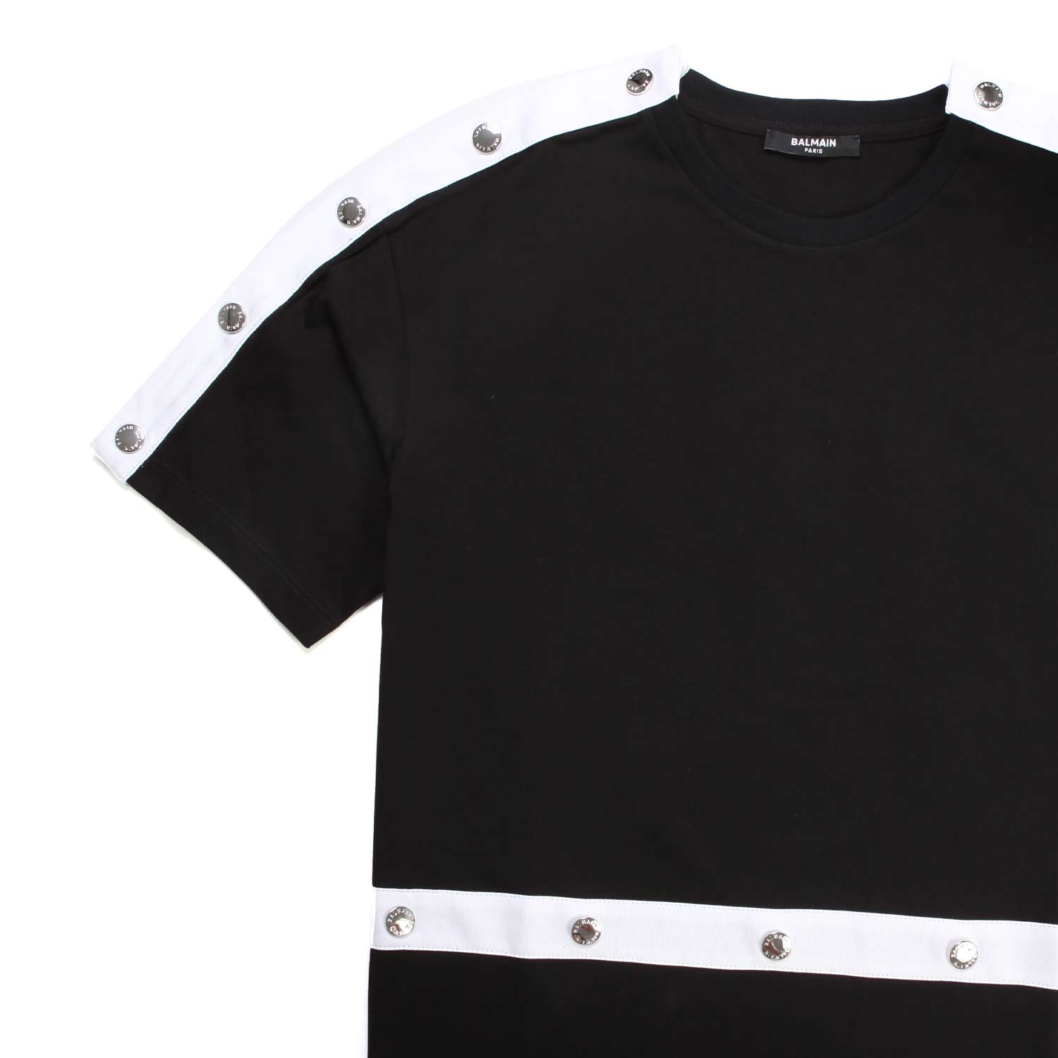 T-SHIRT NERA CON FASCE BIANCHE BAMBINA TEEN - annameglio.com abbigliamento moda