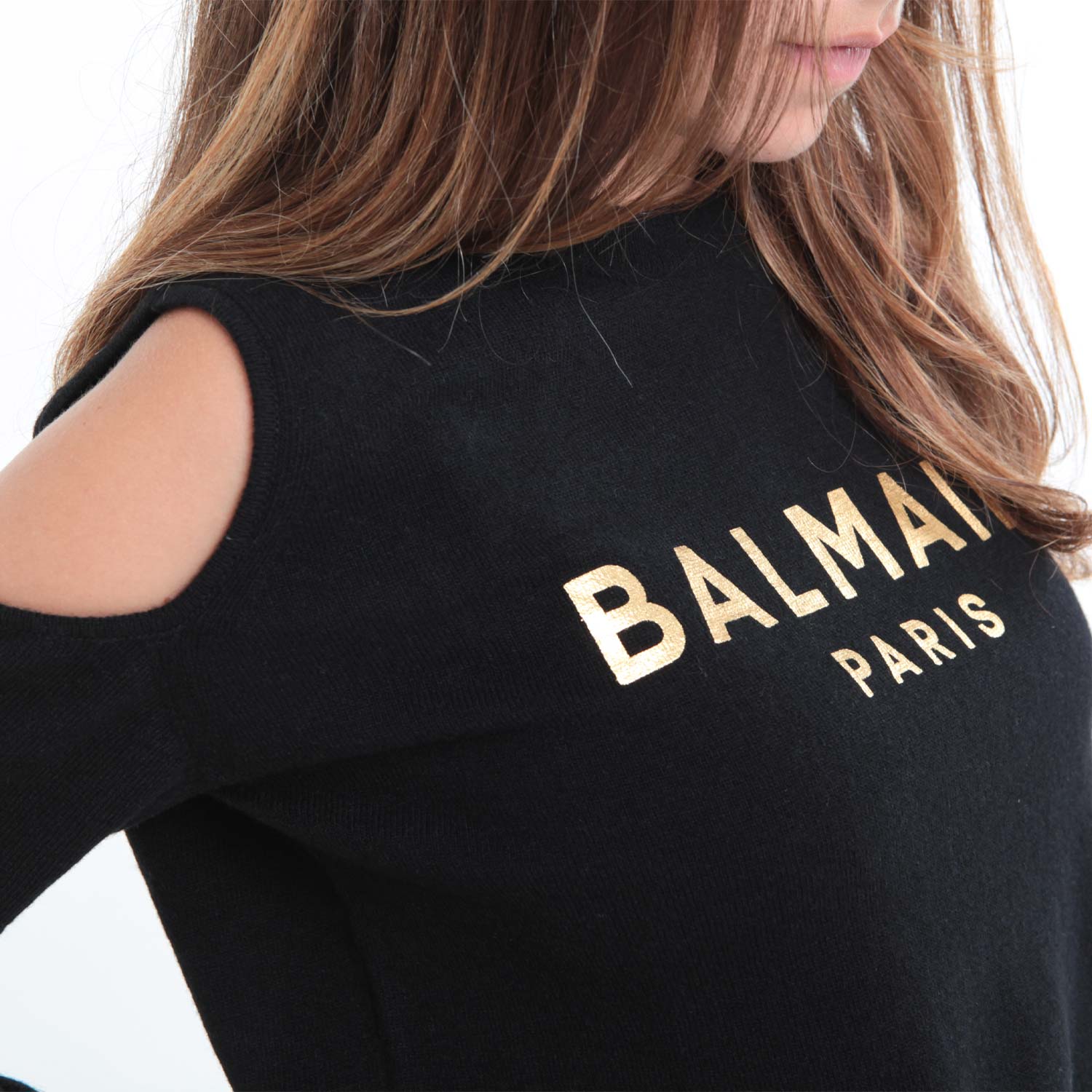 MAGLIONCINO CROPPED NERO E ORO BAMBINA TEEN - annameglio.com abbigliamento moda