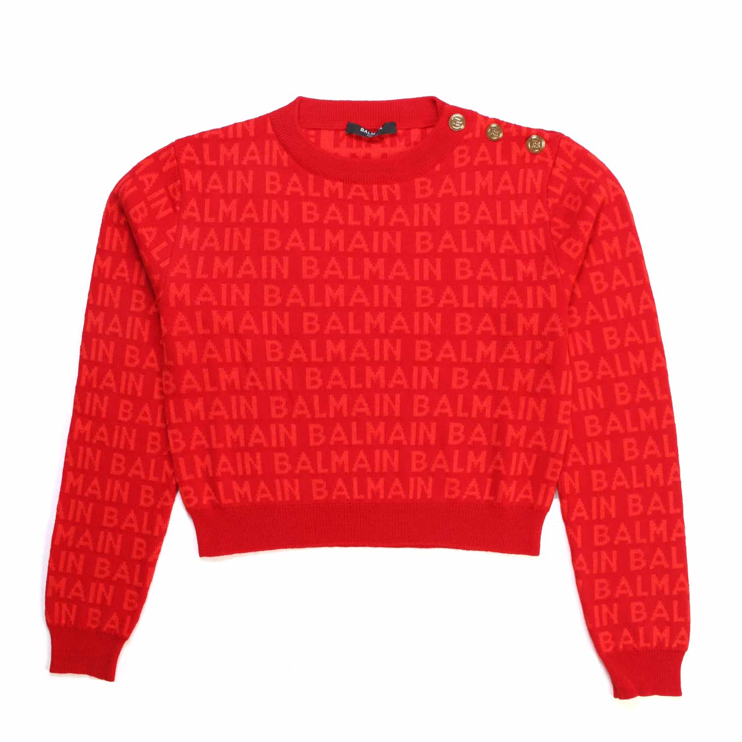 PULLOVER ROSSO CON LOGHI JACQUARD BAMBINA TEEN - annameglio.com abbigliamento moda